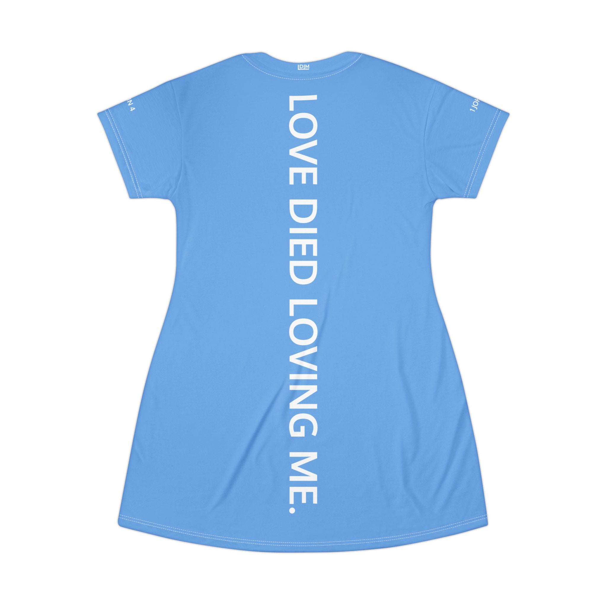 Love Died Loving Me - T-Shirt Dress (Baby Blue)