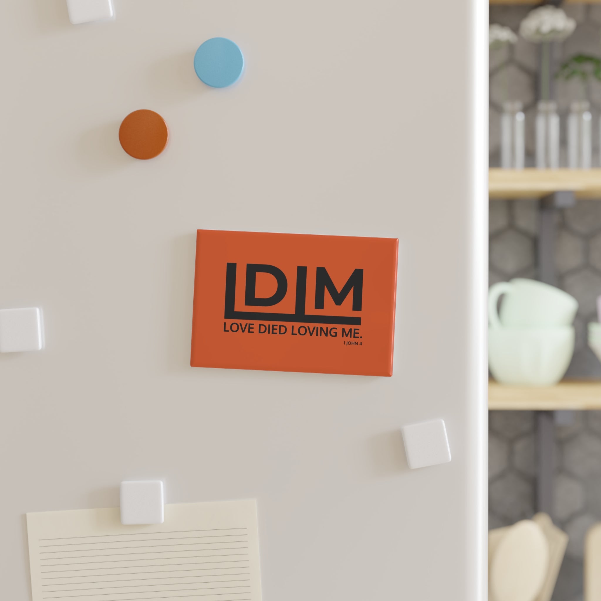 Love Died Loving Me - Fridge Magnet (Orange/Black)