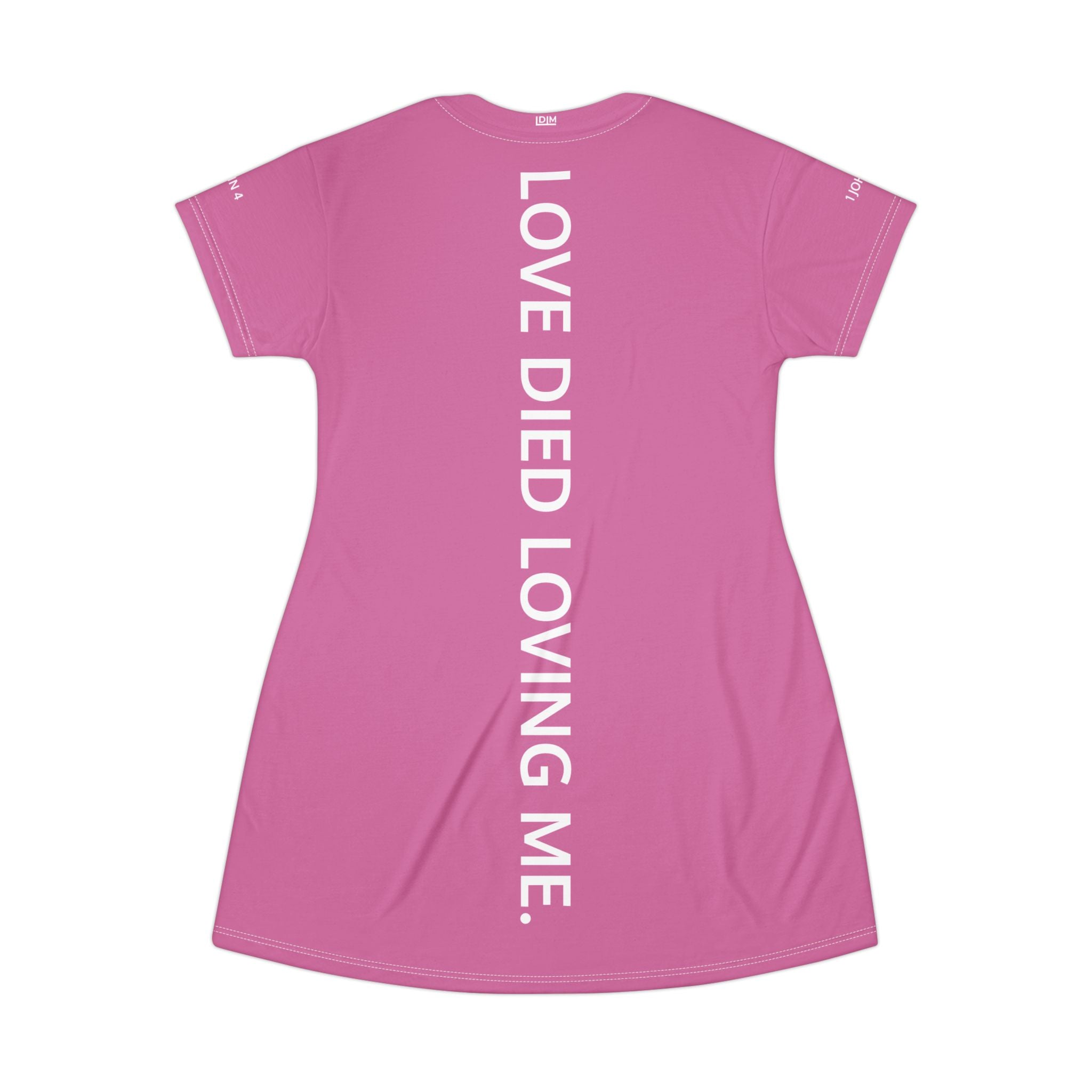 Love Died Loving Me - T-Shirt Dress (Salmon Pink)