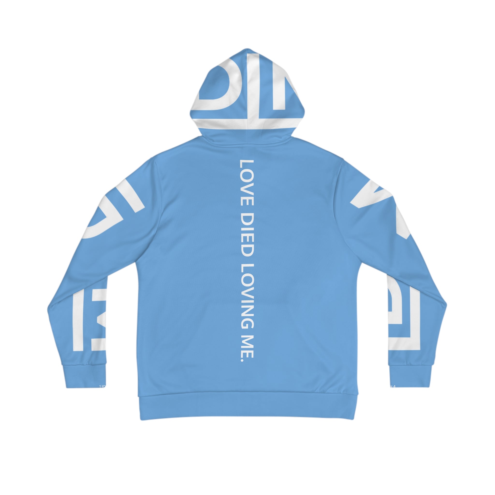 Love Died Loving Me - Unisex Logo Hoodie (Baby Blue/White)