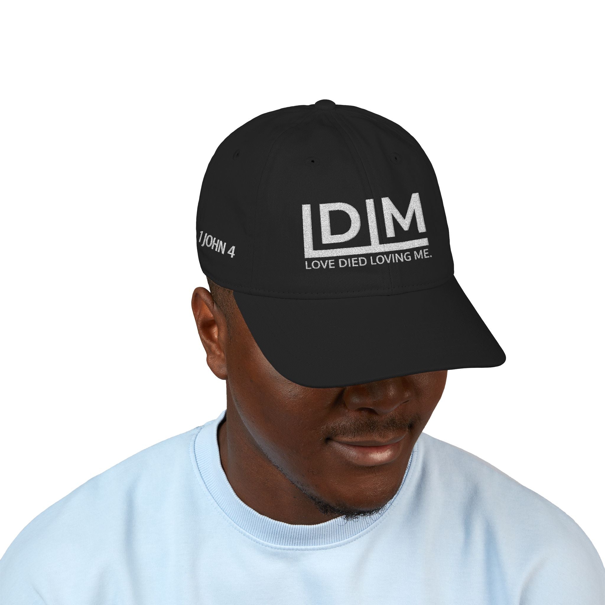 Love Died Loving Me - Baseball Cap (White Logo w/ Bible Verse)