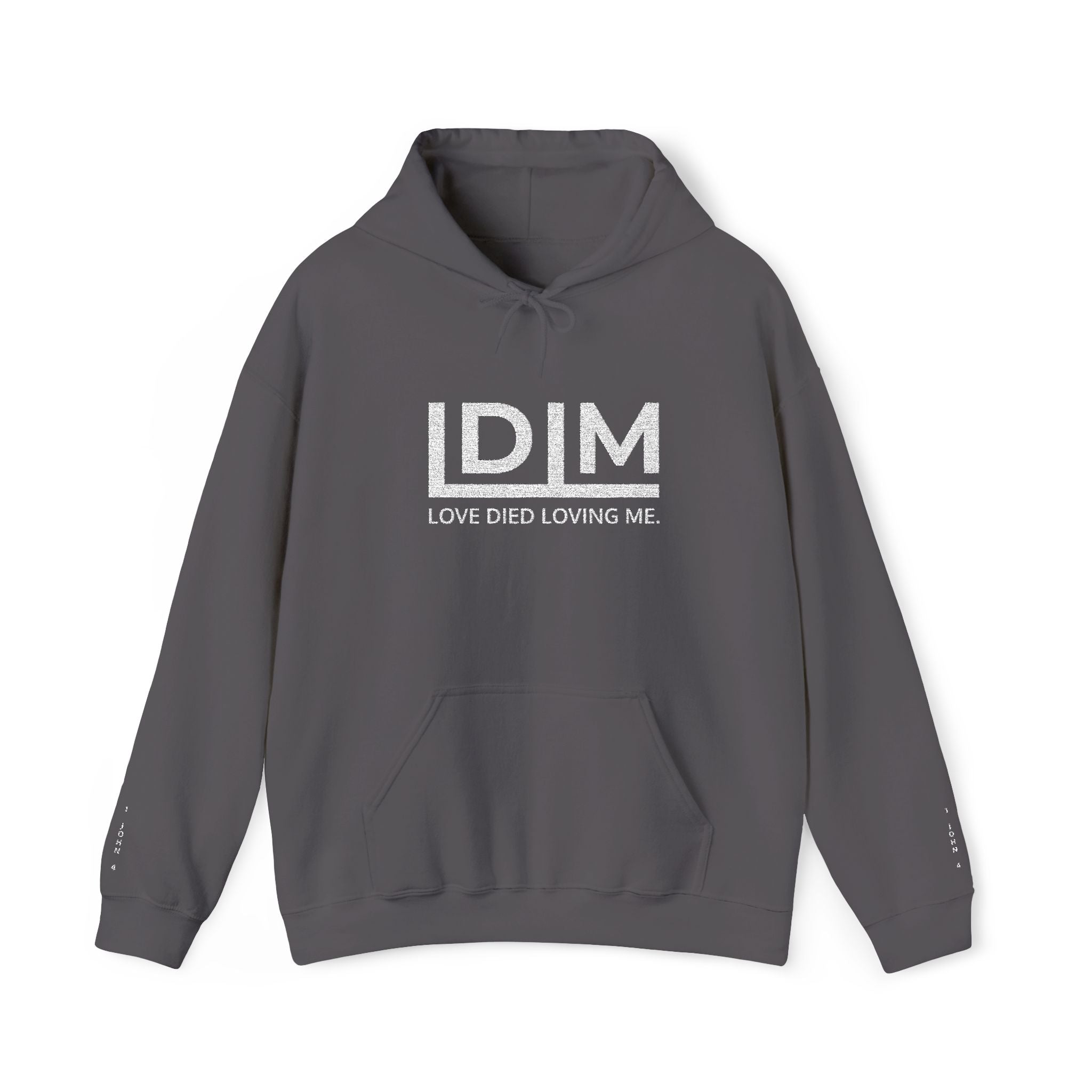 Love Died Loving Me - Embroidered Unisex Hoodie (White Logo)