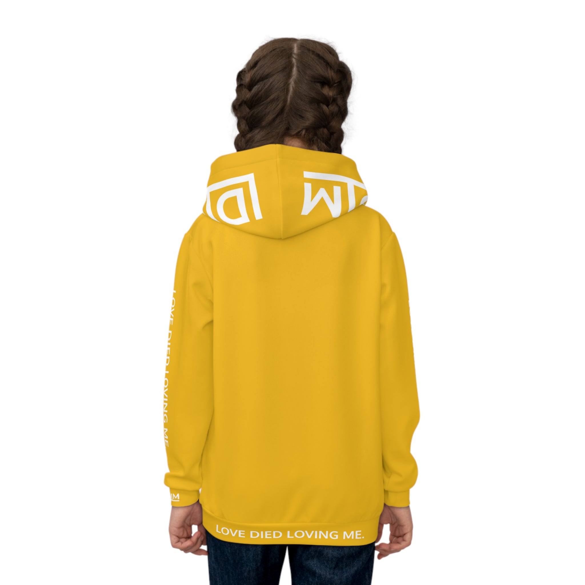 Love Died Loving Me - Kids Hoodie (Gold/White)