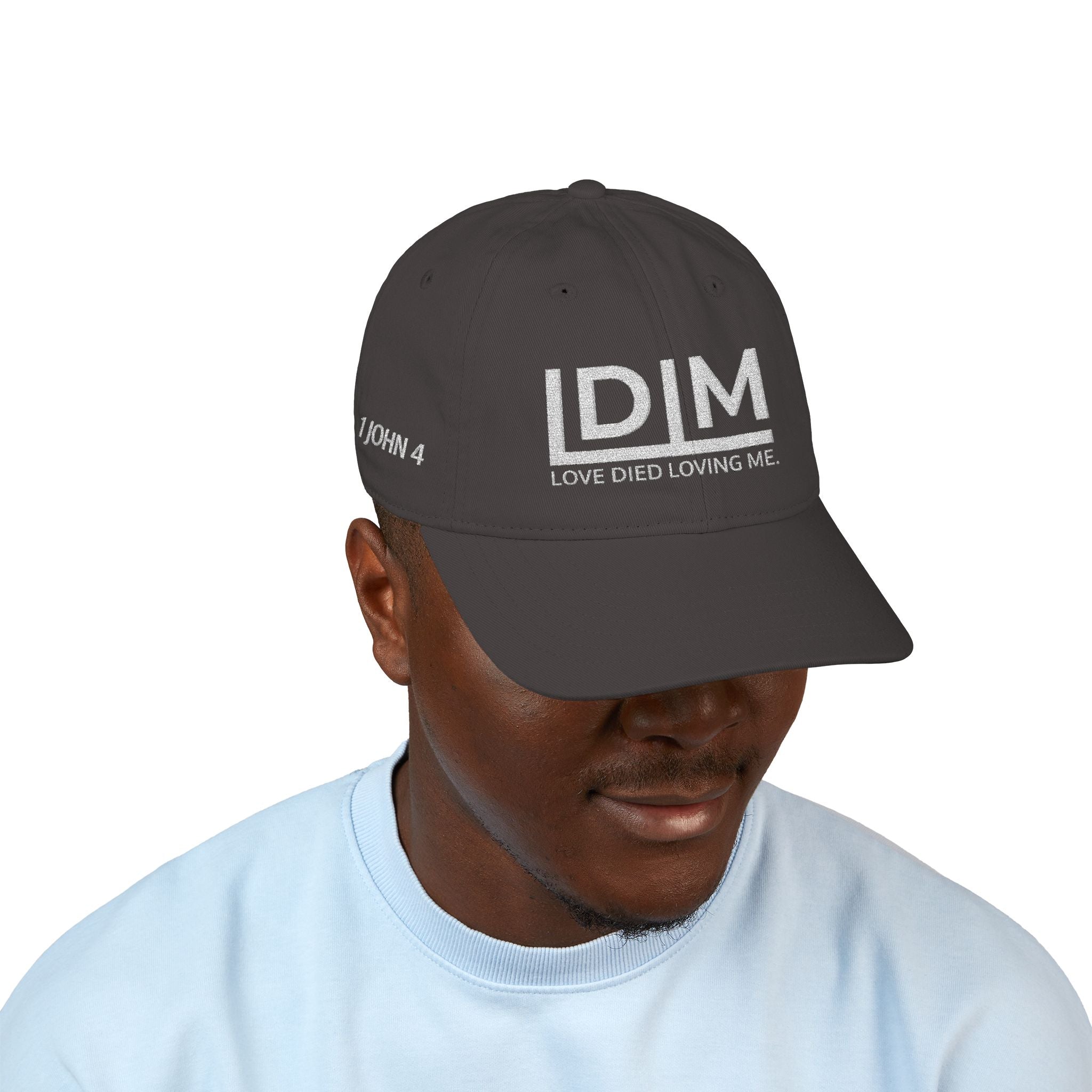 Love Died Loving Me - Baseball Cap (White Logo w/ Bible Verse)