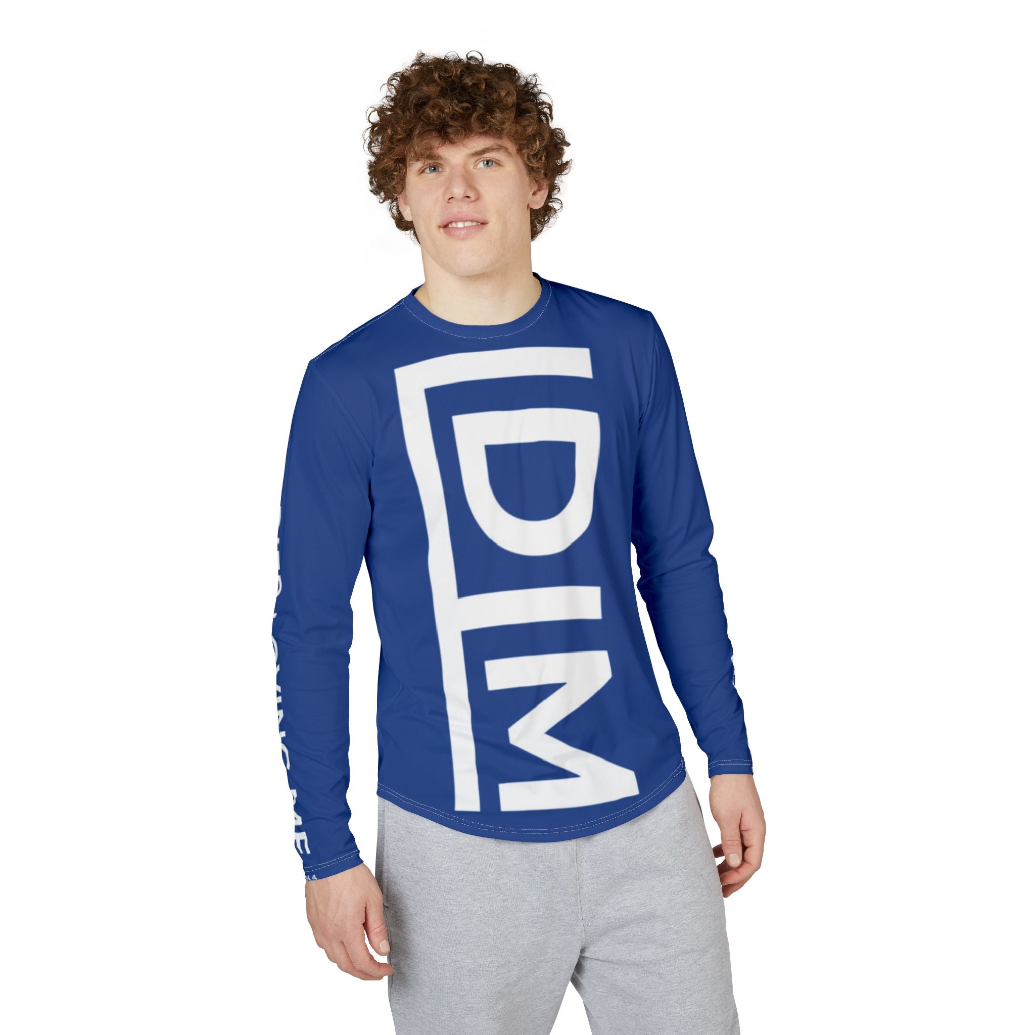 Love Died Loving Me - Men's UV Protection Long Sleeve Tee (Royal Blue/White)