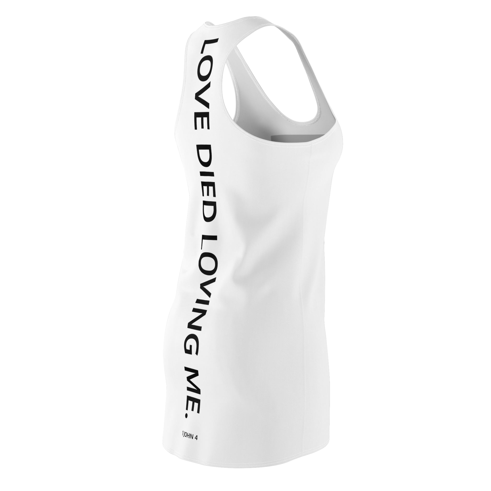 Love Died Loving Me - Chic Racerback Dress (White)