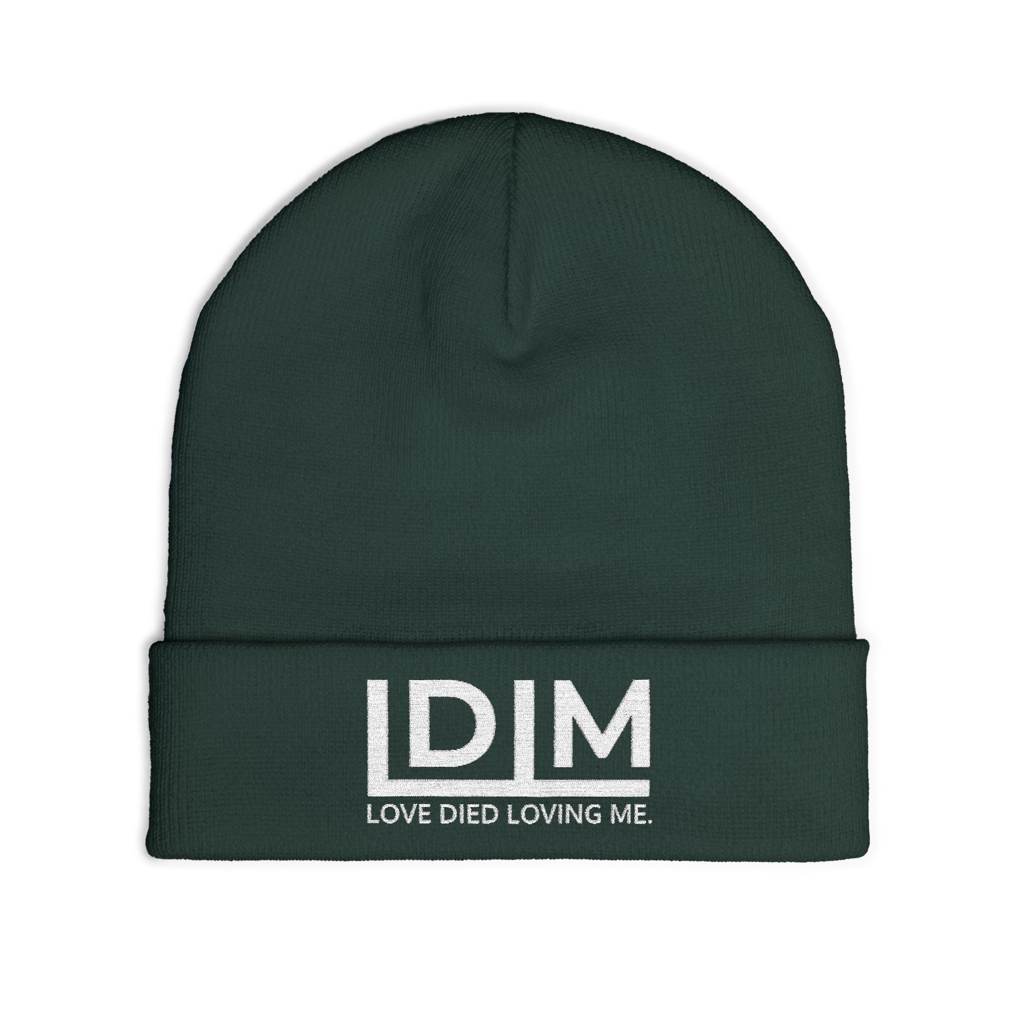 Love Died Loving Me - Embroidered Beanie (White Logo)
