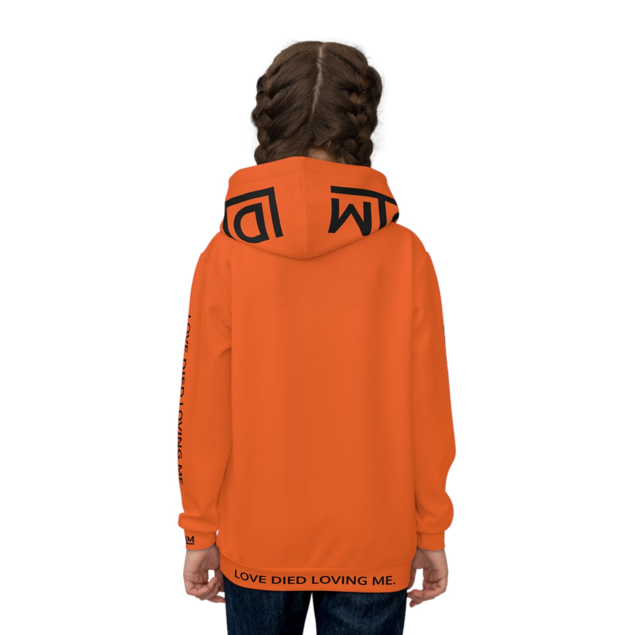 Love Died Loving Me - Kids Hoodie (Orange/Black)