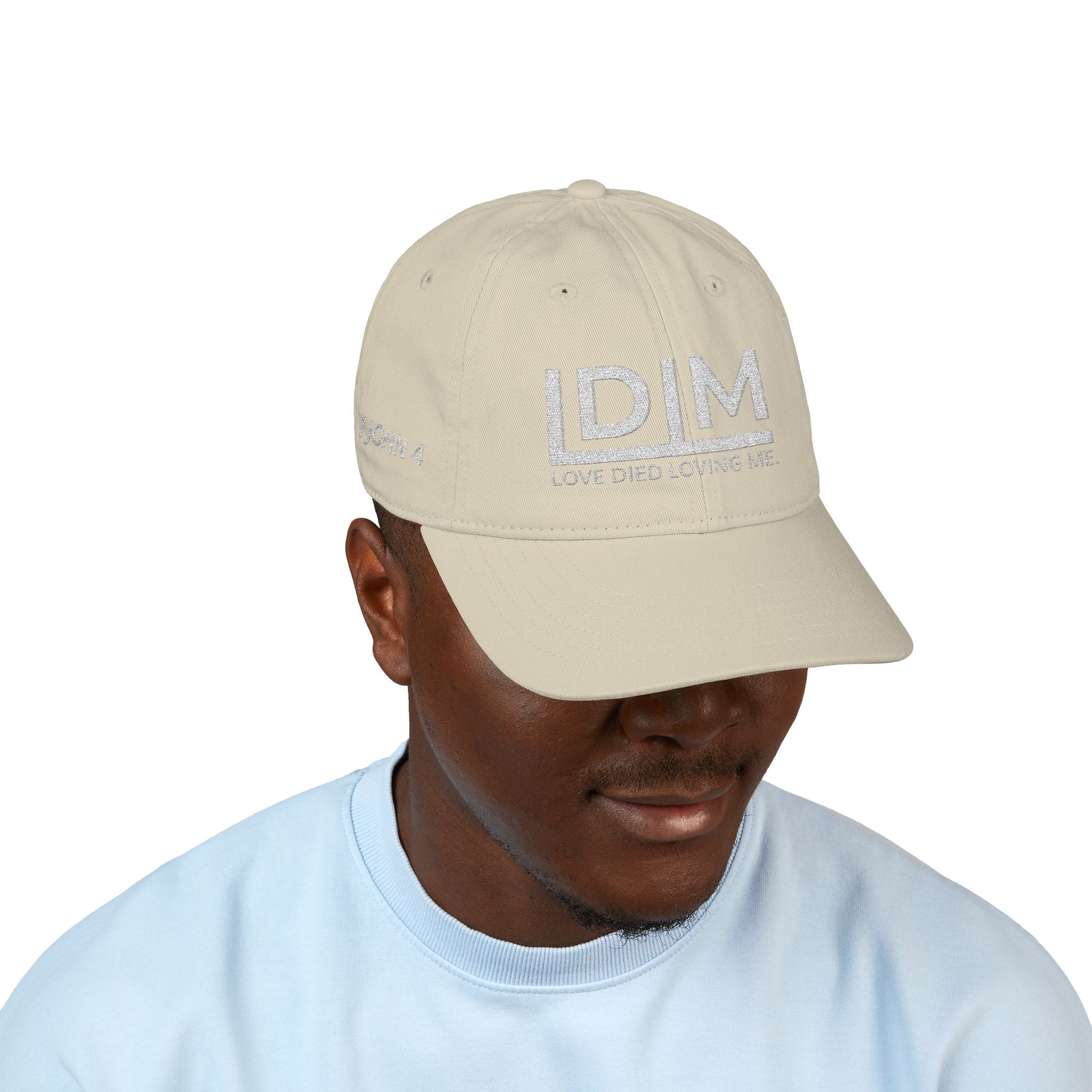 Love Died Loving Me - Baseball Cap (White Logo w/ Bible Verse)