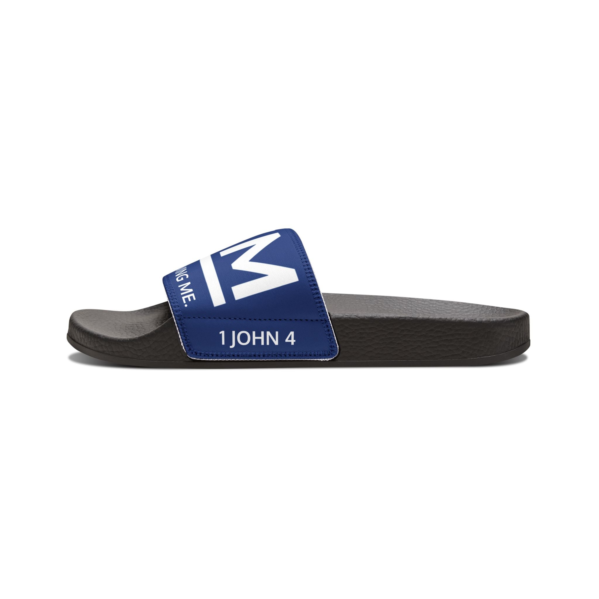 Love Died Loving Me - Men's Removable-Strap Slides (Royal Blue)