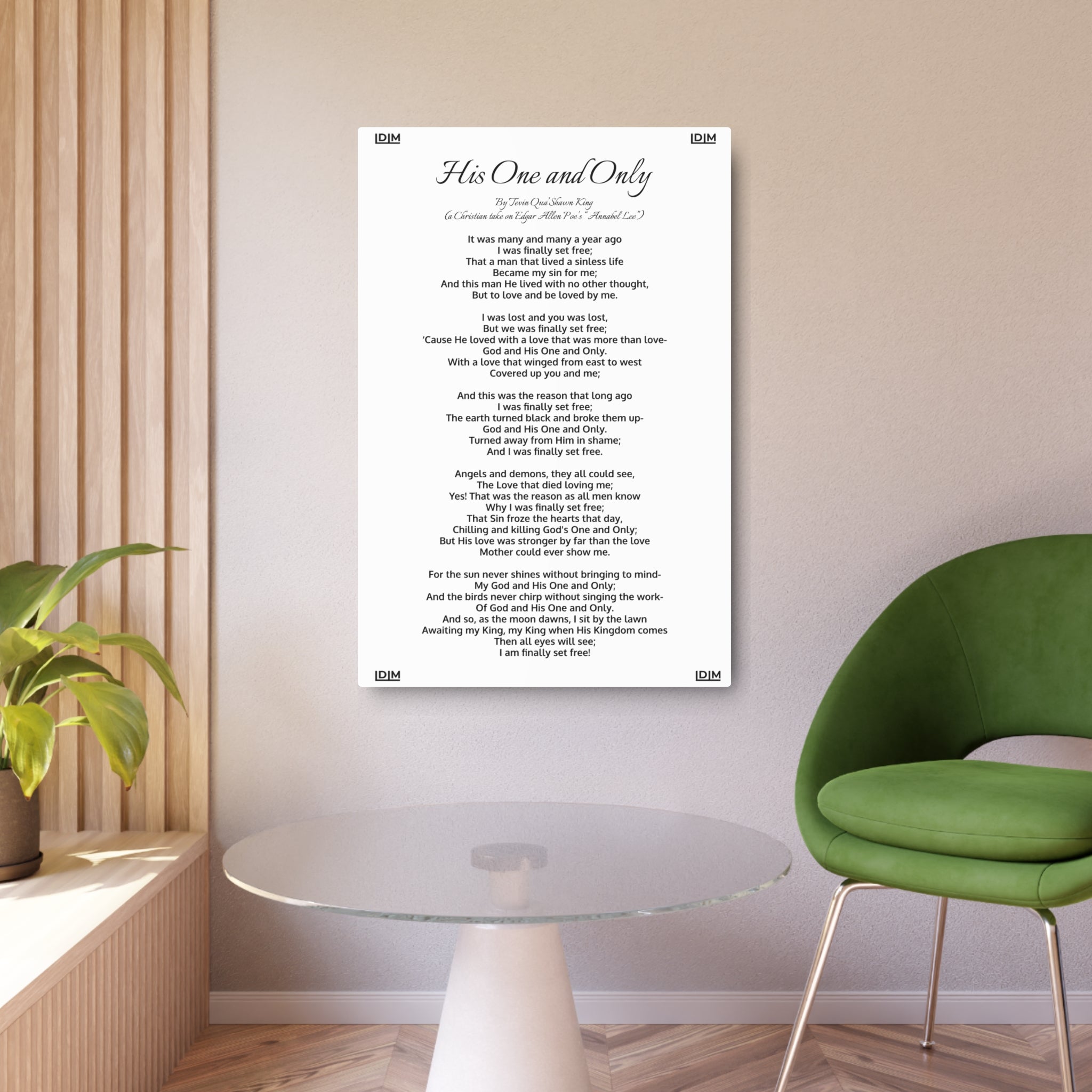 "His One and Only" Metal Wall Art (White)