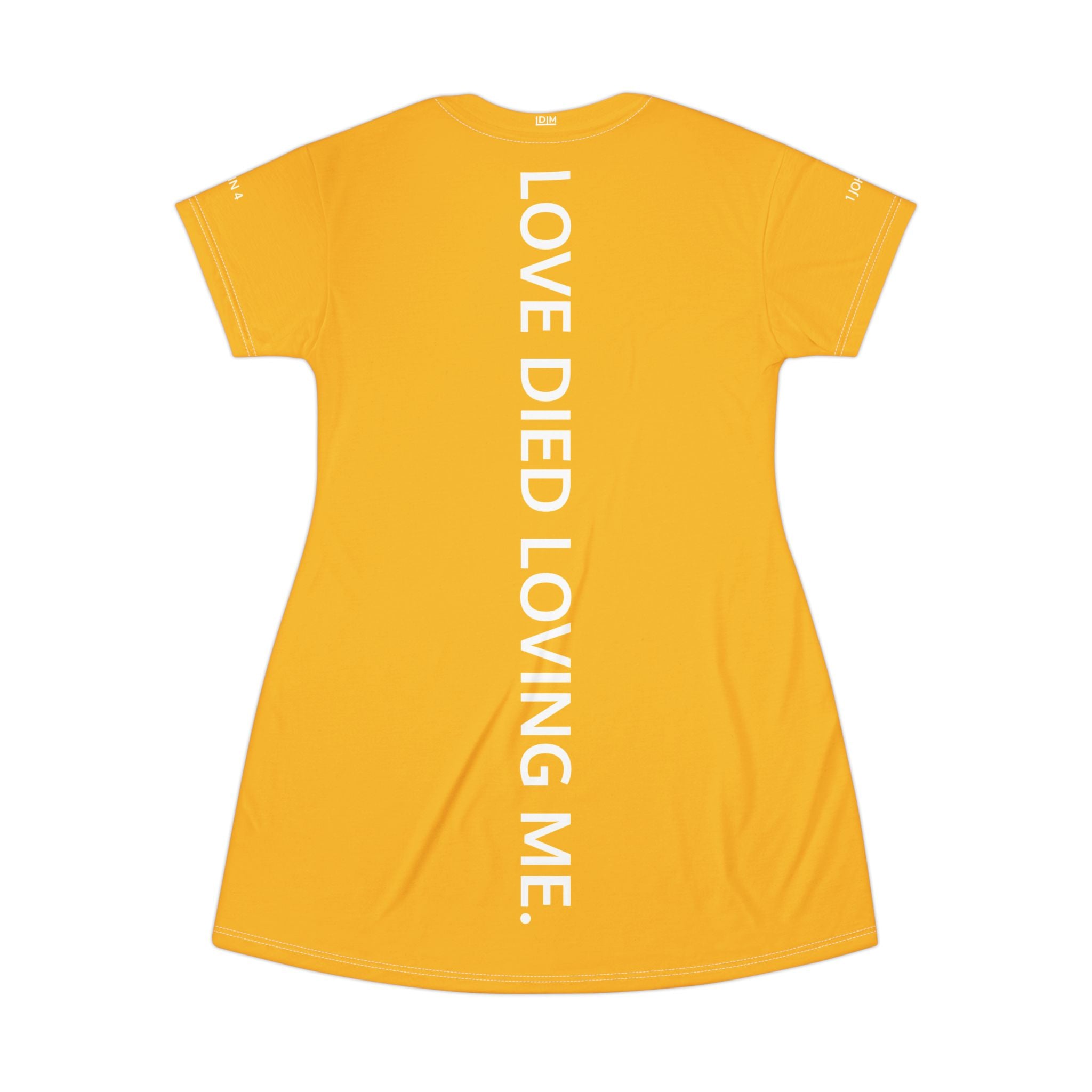 Love Died Loving Me - T-Shirt Dress (Gold)