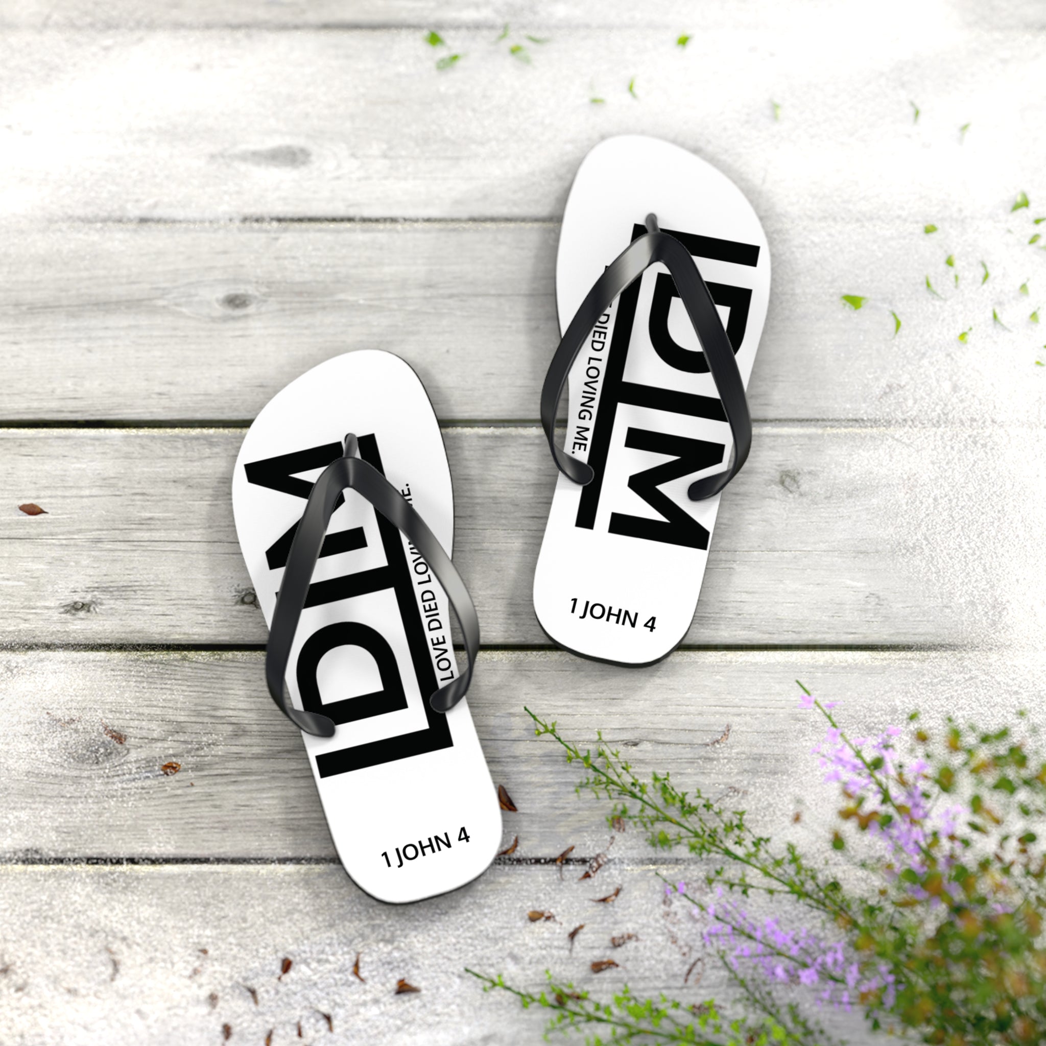 Love Died Loving Me - Flip Flops (White)