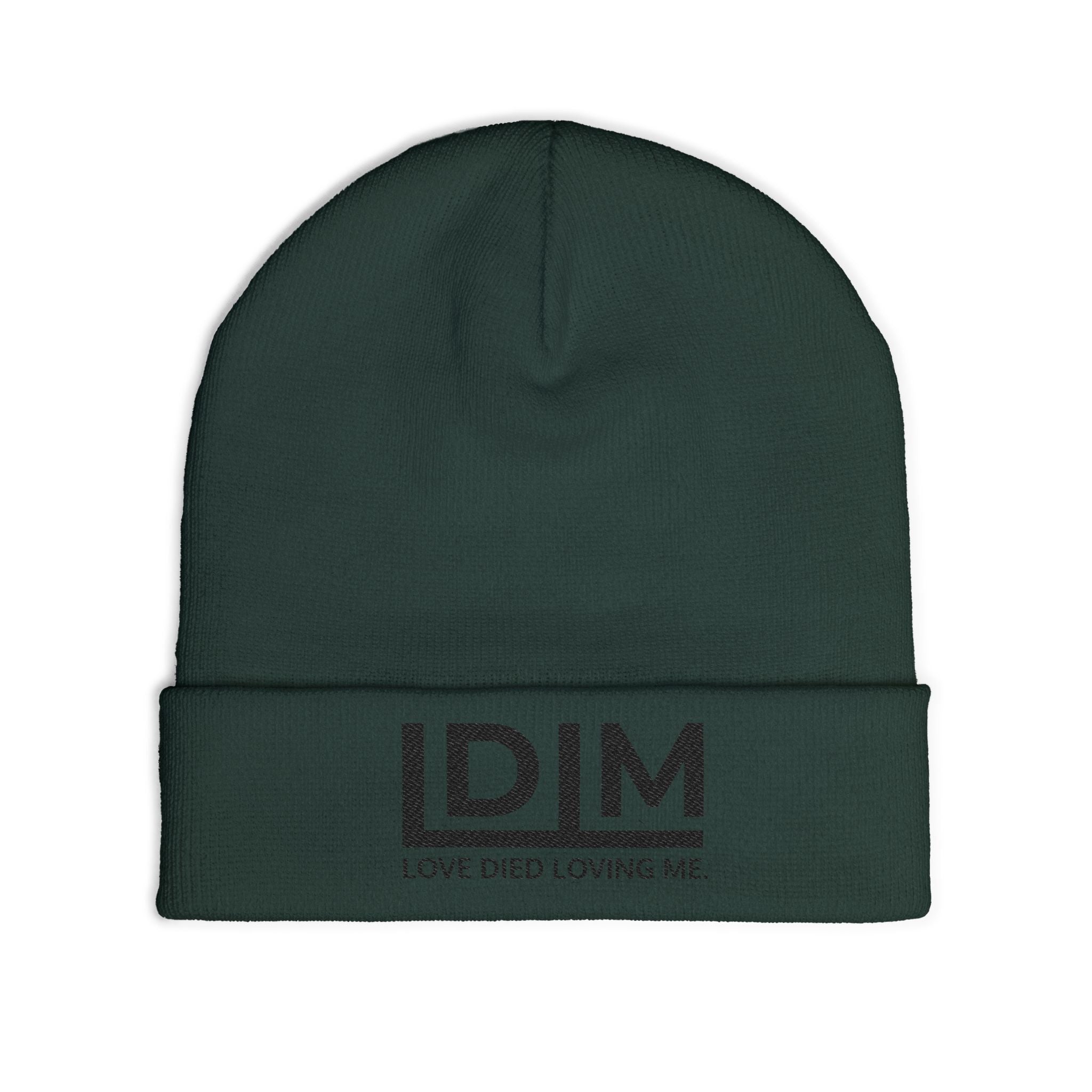 Love Died Loving Me - Embroidered Beanie (Black Logo)