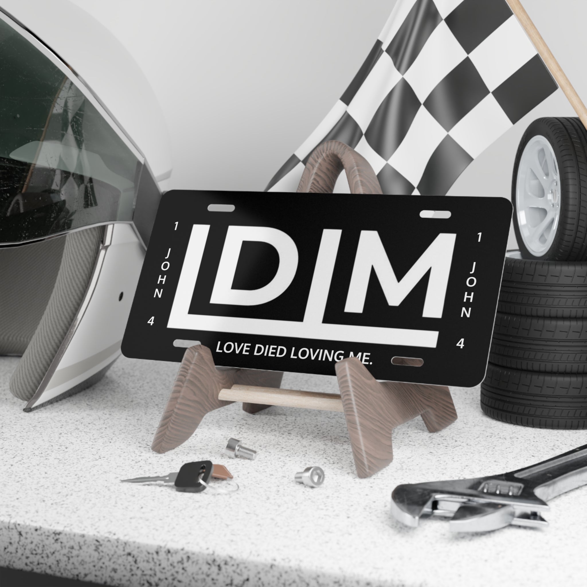 Love Died Loving Me  - Vanity Plate (Black/Bottom Quote)