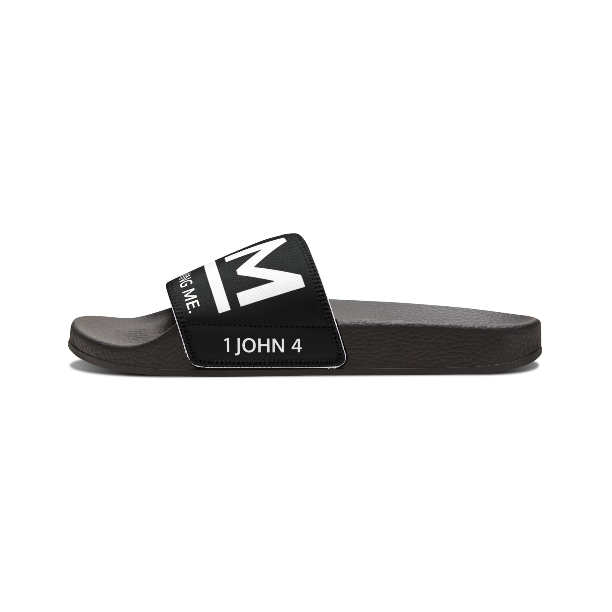 Love Died Loving Me - Men's Removable-Strap Slides (Black)