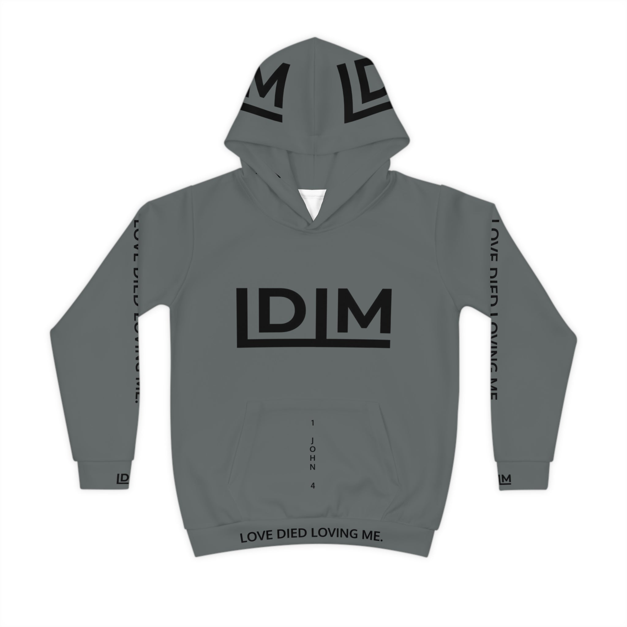 Love Died Loving Me - Kids Hoodie (Grey/Black)