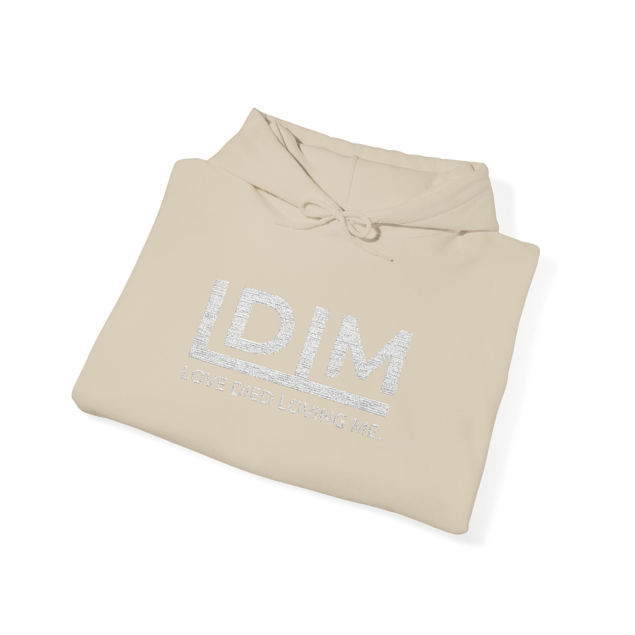 Love Died Loving Me - Embroidered Unisex Hoodie (White Logo)