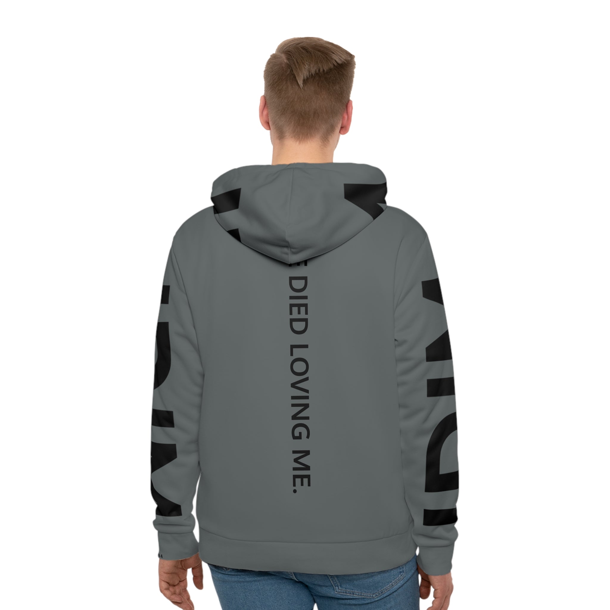 Love Died Loving Me - Unisex Logo Hoodie (Grey/Black)