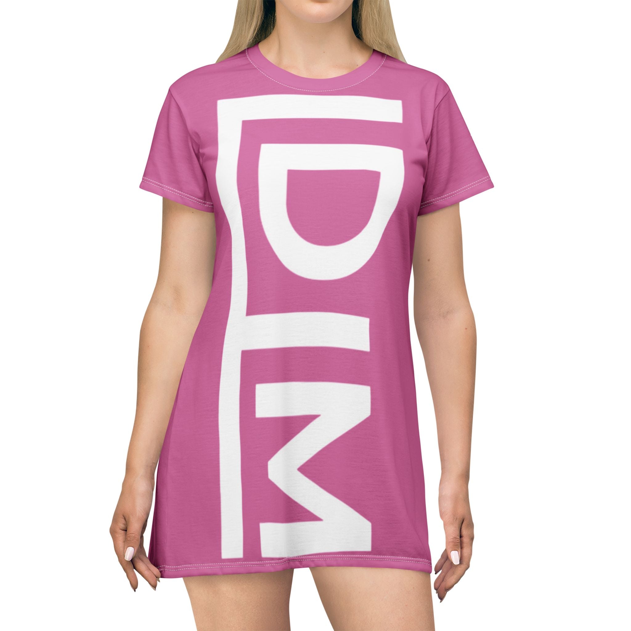 Love Died Loving Me - T-Shirt Dress (Salmon Pink)