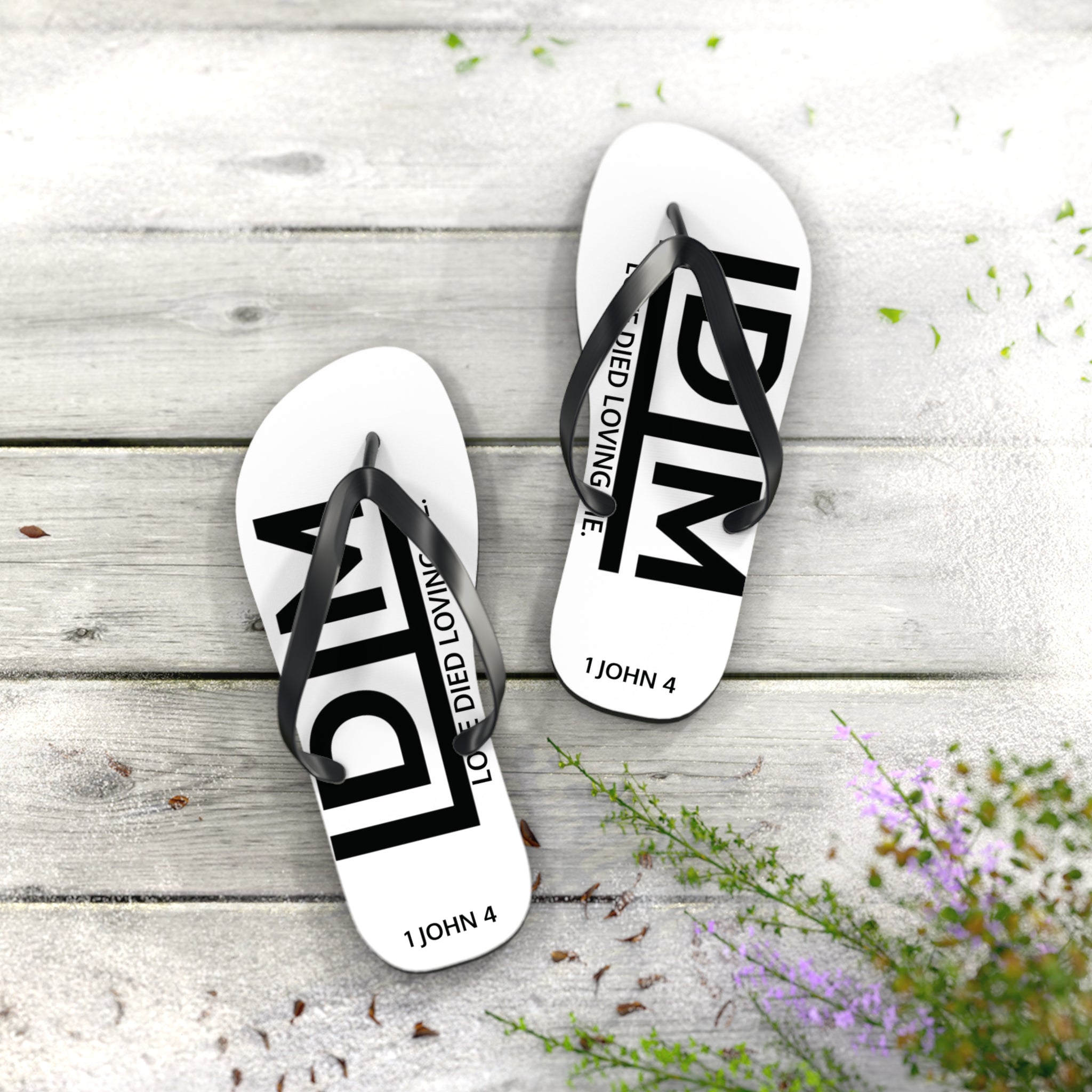 Love Died Loving Me - Flip Flops (White)