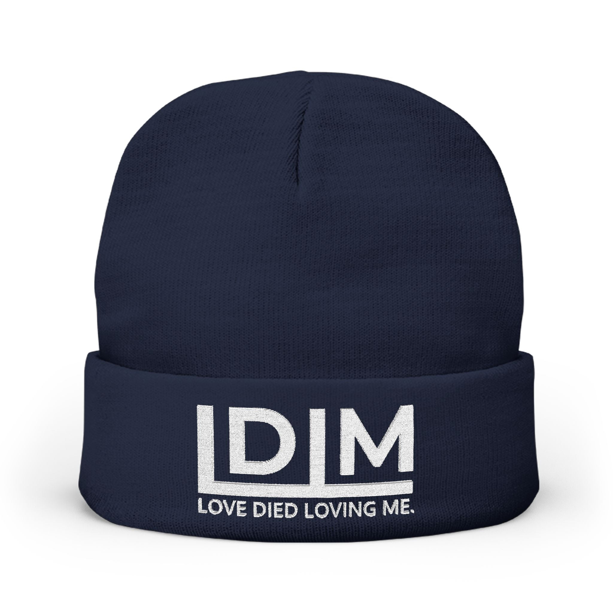 Love Died Loving Me - Embroidered Beanie (White Logo)