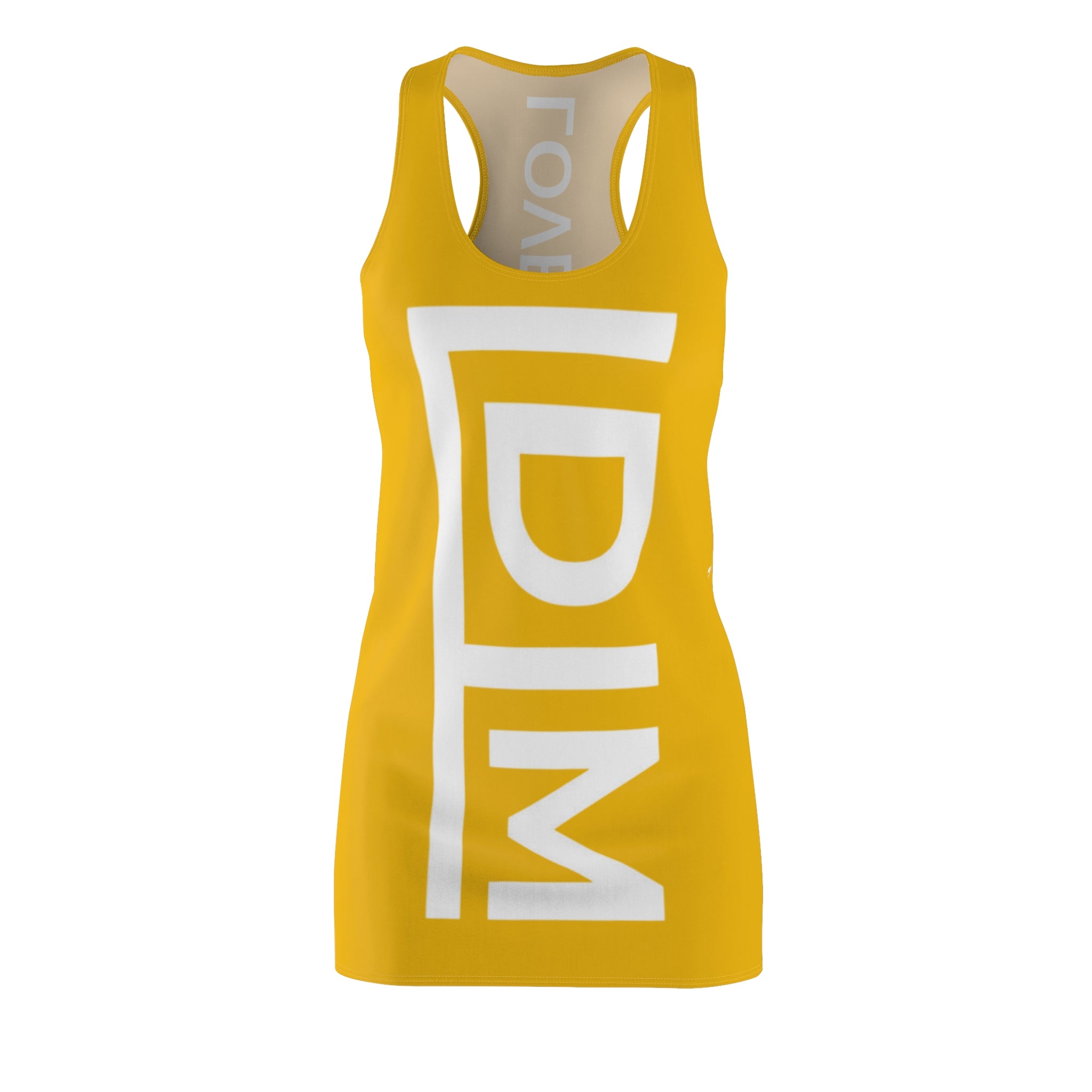 Love Died Loving Me - Chic Racerback Dress (Gold)