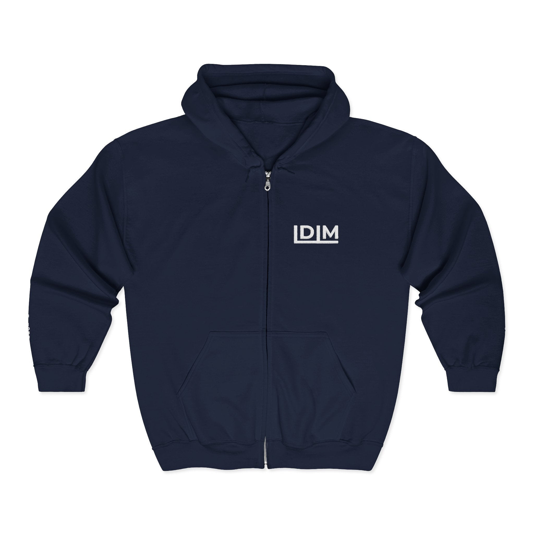 Love Died Loving Me - Embroidered Unisex Zip Hoodie (White Logo)
