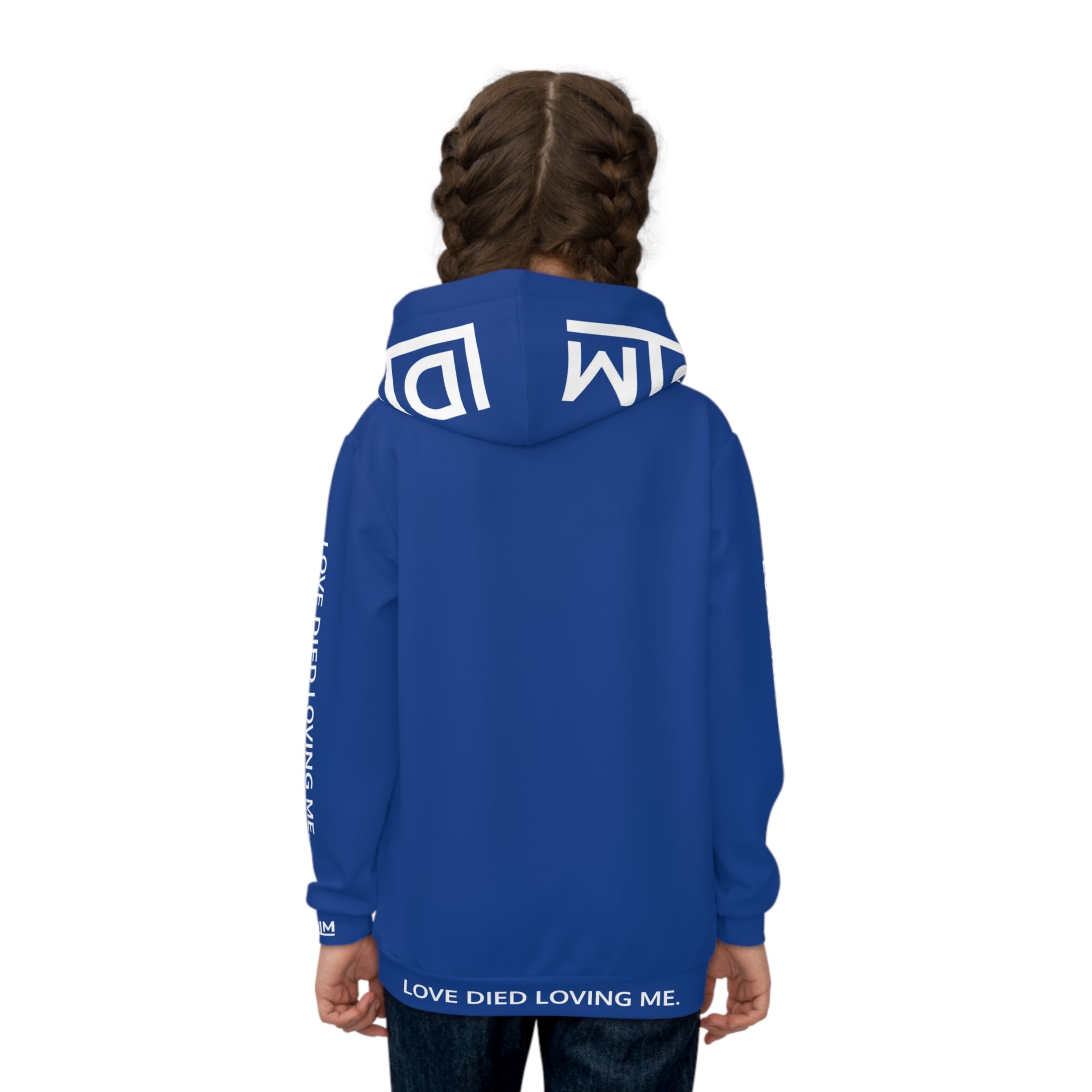 Love Died Loving Me - Kids Hoodie (Royal Blue/White)