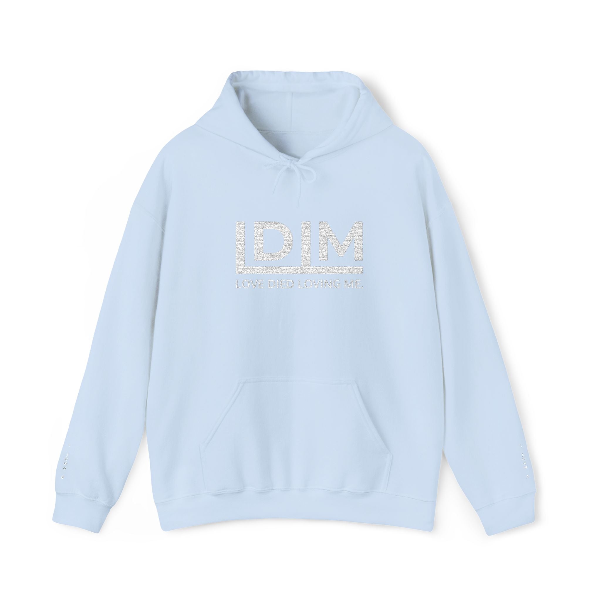Love Died Loving Me - Embroidered Unisex Hoodie (White Logo)