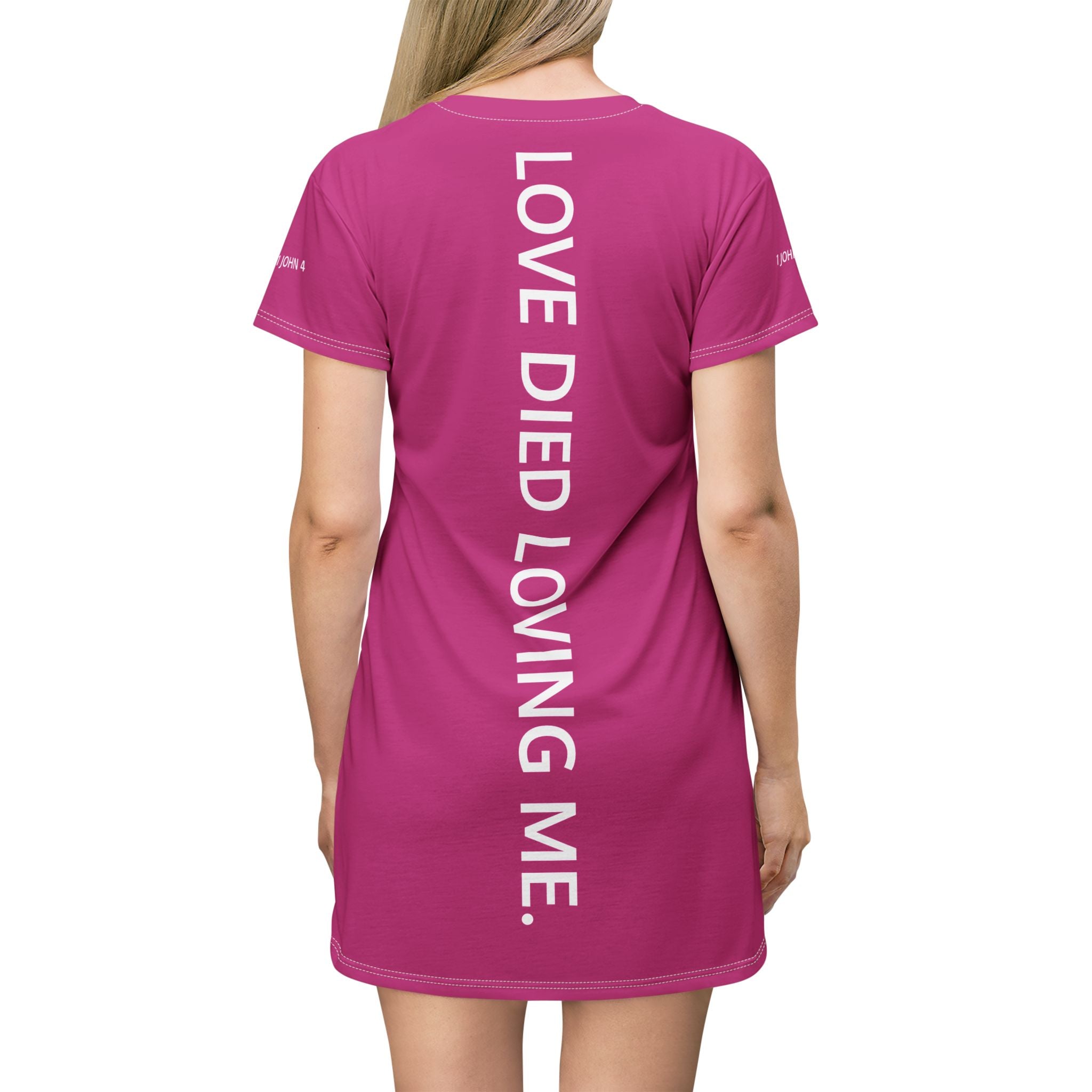 Love Died Loving Me - T-Shirt Dress (Rose)