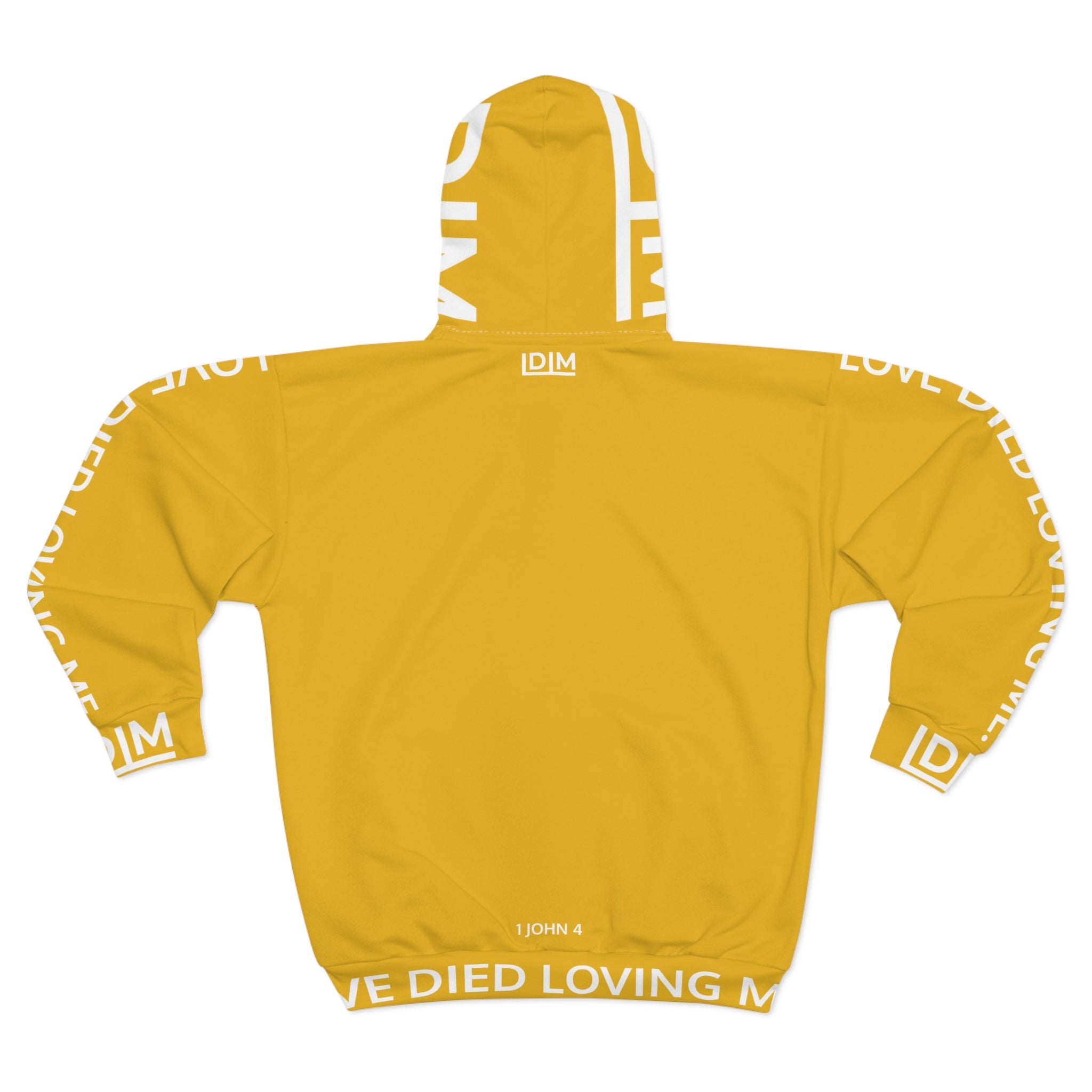 Love Died Loving Me - Unisex Horiz Logo Zip Jacket (Gold/White)