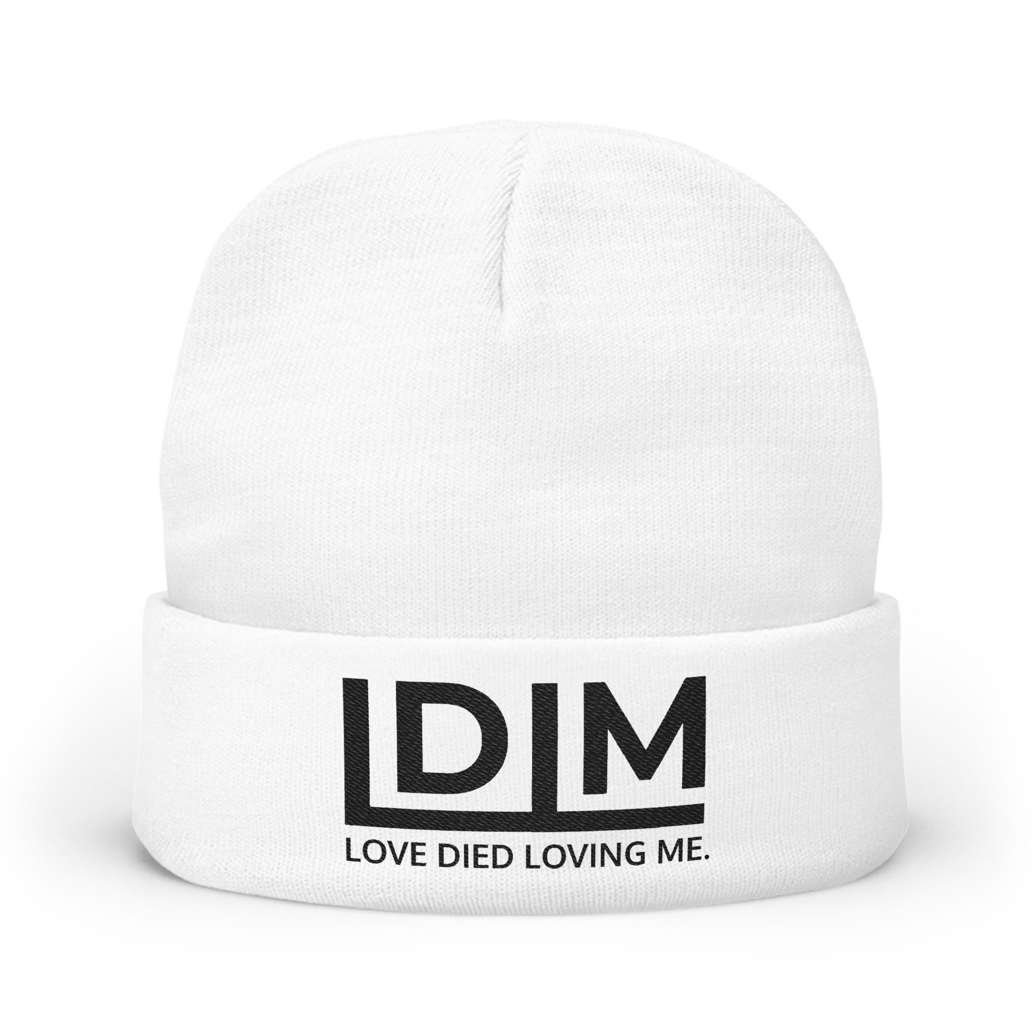 Love Died Loving Me - Embroidered Beanie (Black Logo)