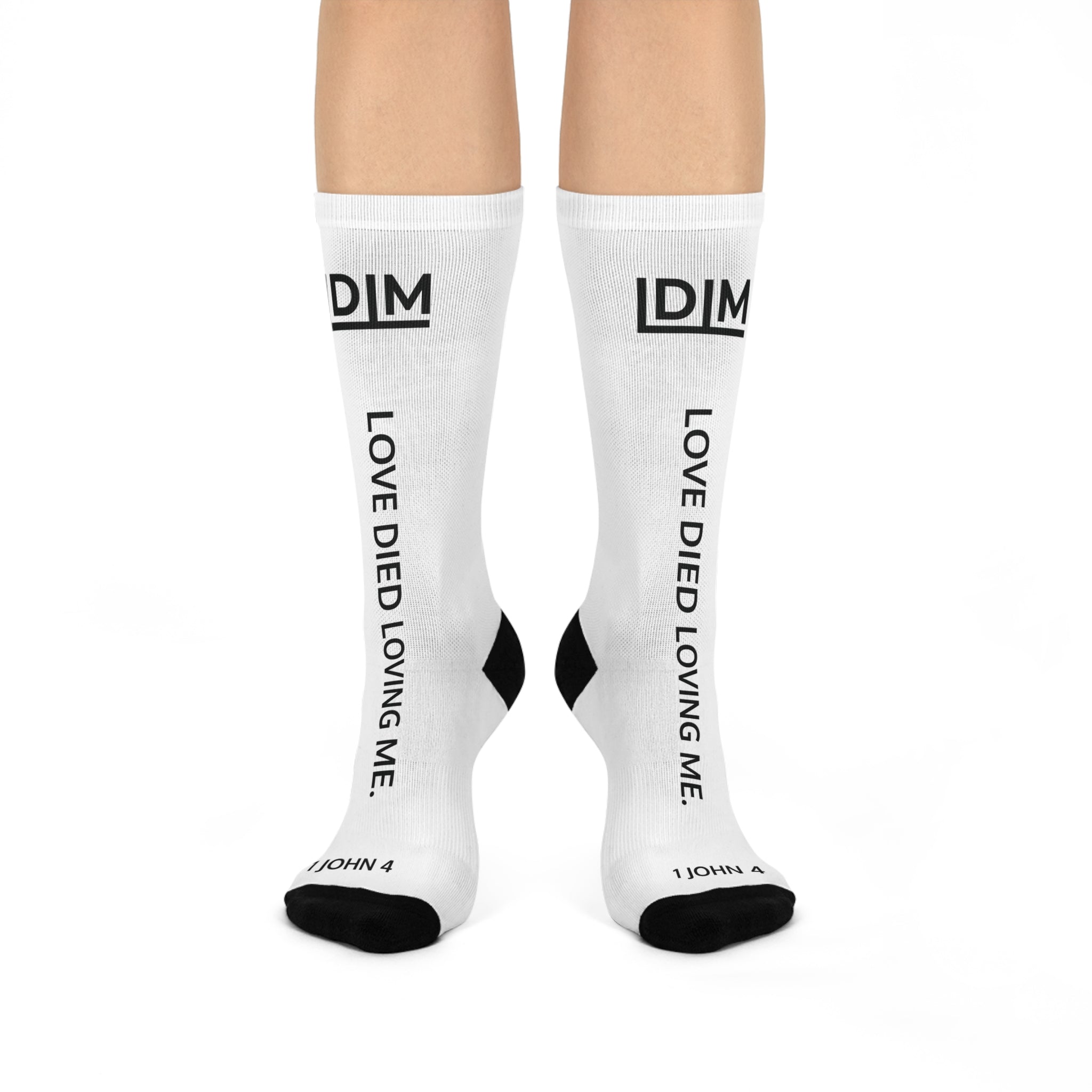 Love Died Loving Me - Crew Socks (White/Black)