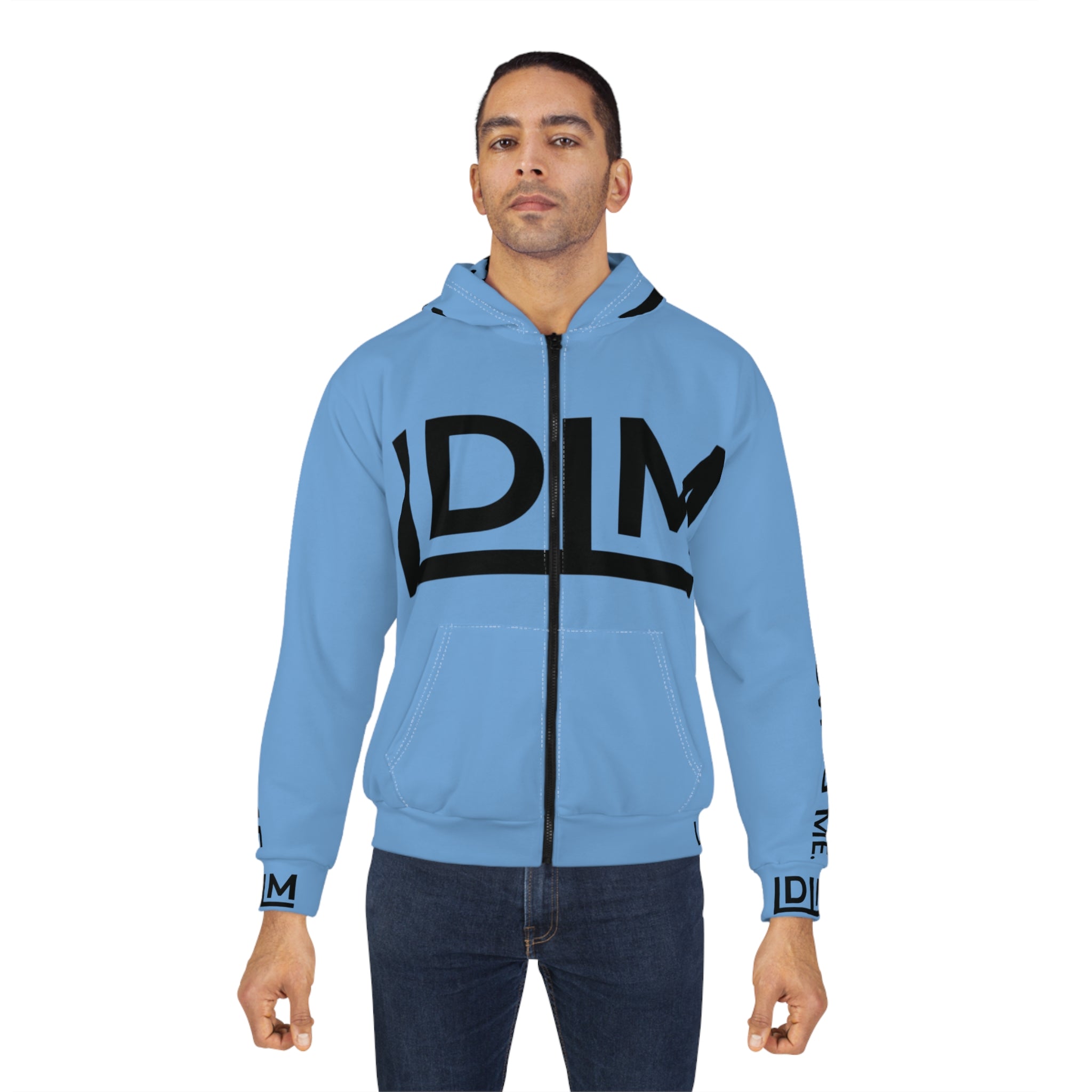 Love Died Loving Me - Unisex Horiz Logo Zip Jacket (Baby Blue/Black)