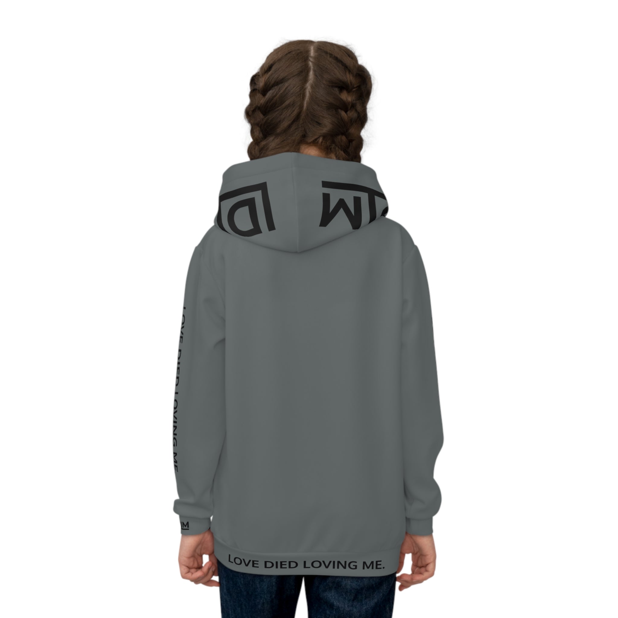 Love Died Loving Me - Kids Hoodie (Grey/Black)
