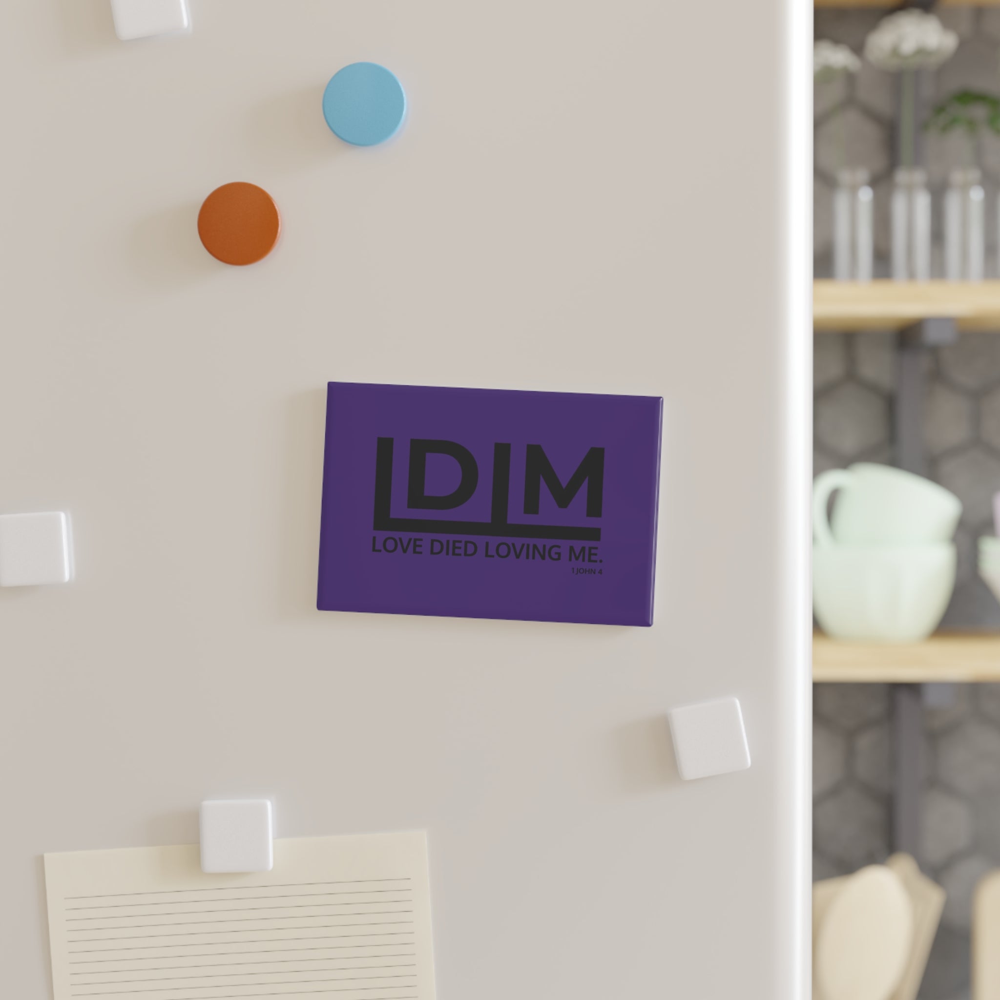 Love Died Loving Me - Fridge Magnet (Violet/Black)