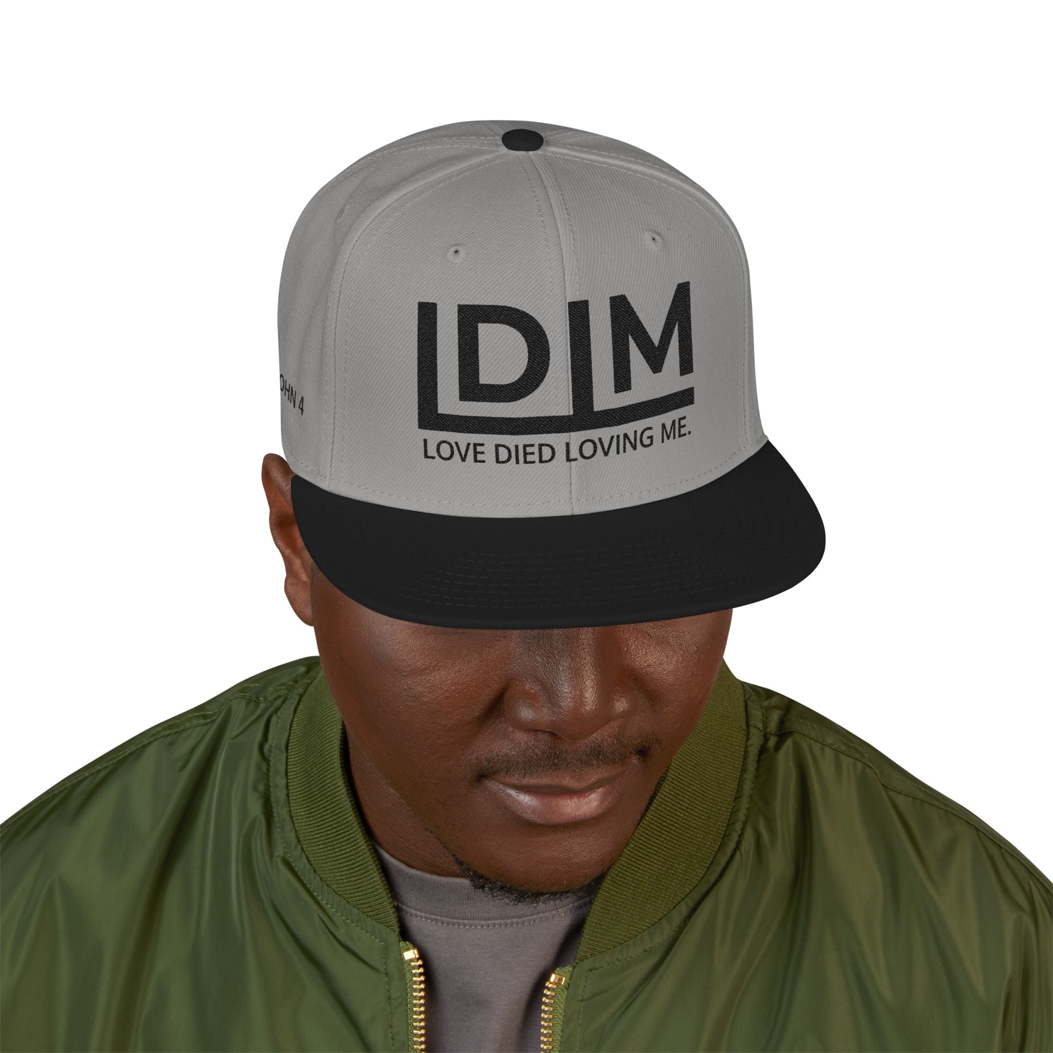 Love Died Loving Me - Embroidered Snapback Cap (Black Logo)
