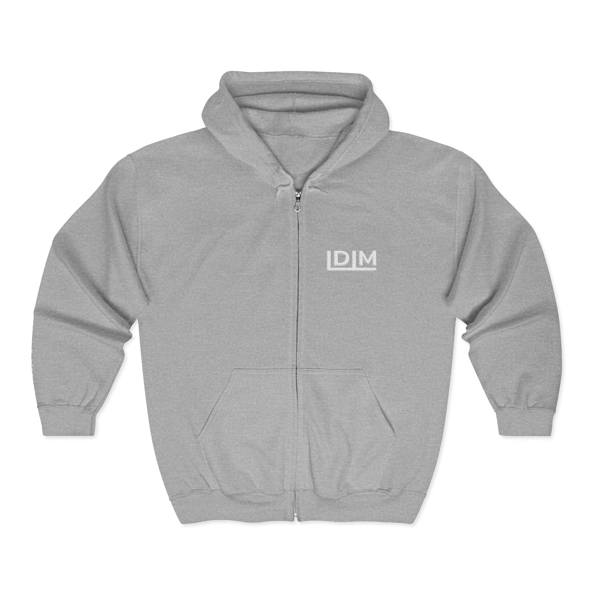 Love Died Loving Me - Embroidered Unisex Zip Hoodie (White Logo)