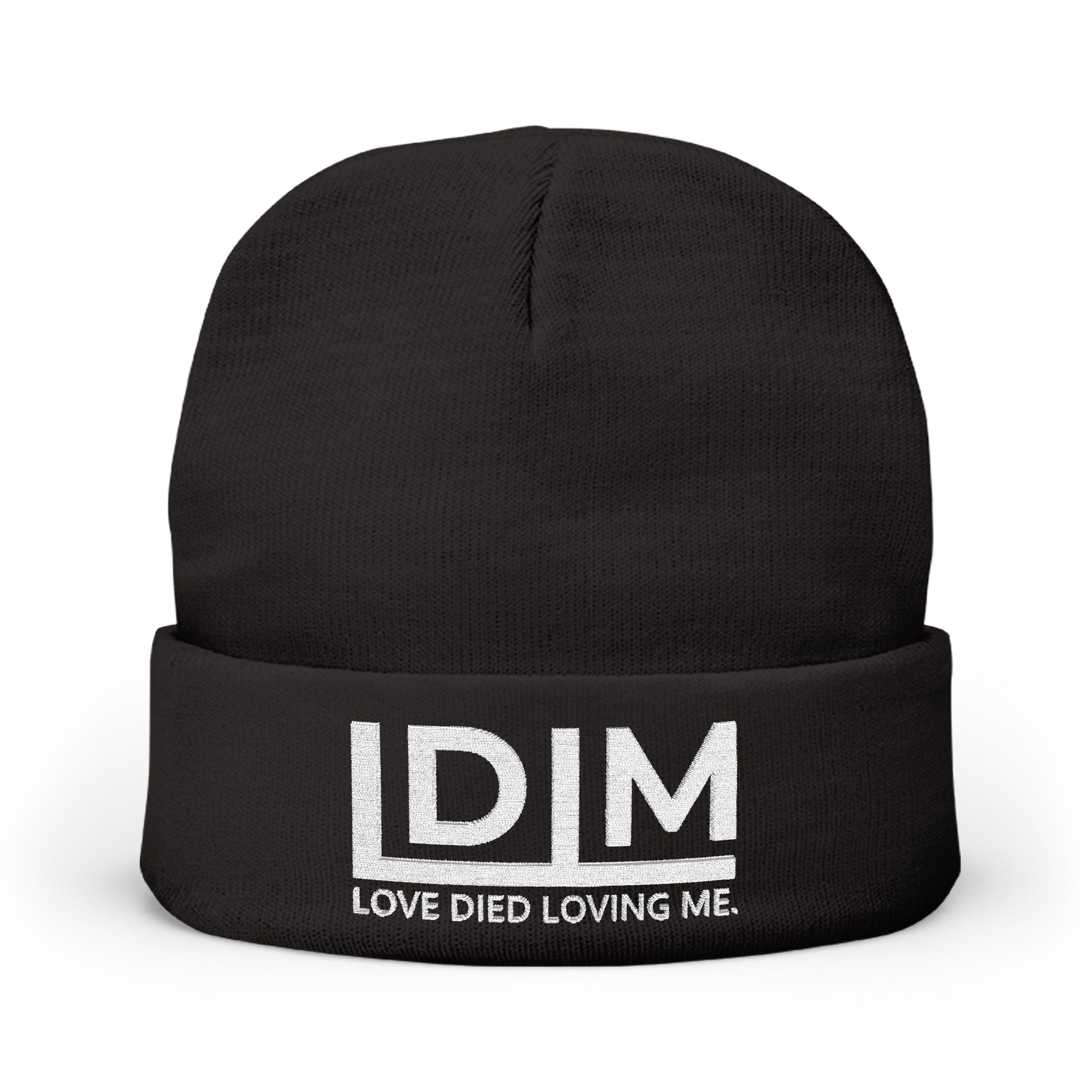 Love Died Loving Me - Embroidered Beanie (White Logo)