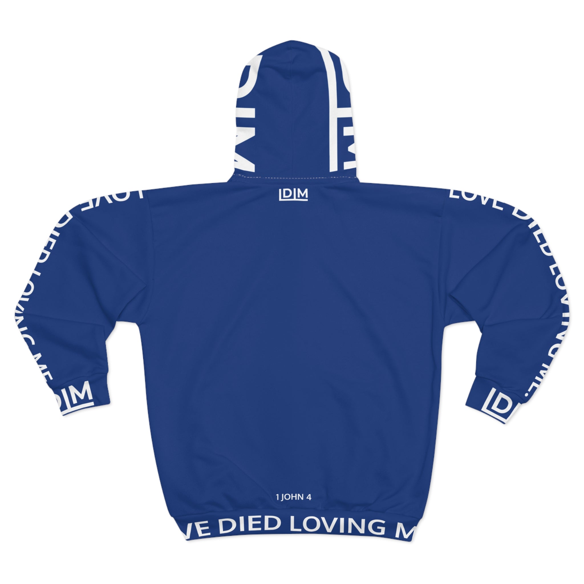 Love Died Loving Me - Unisex Horiz Logo Zip Jacket (Royal Blue/White)