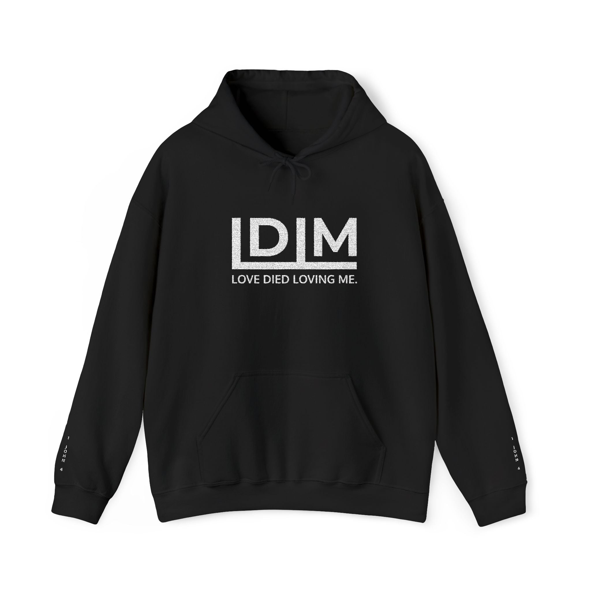 Love Died Loving Me - Embroidered Unisex Hoodie (White Logo)