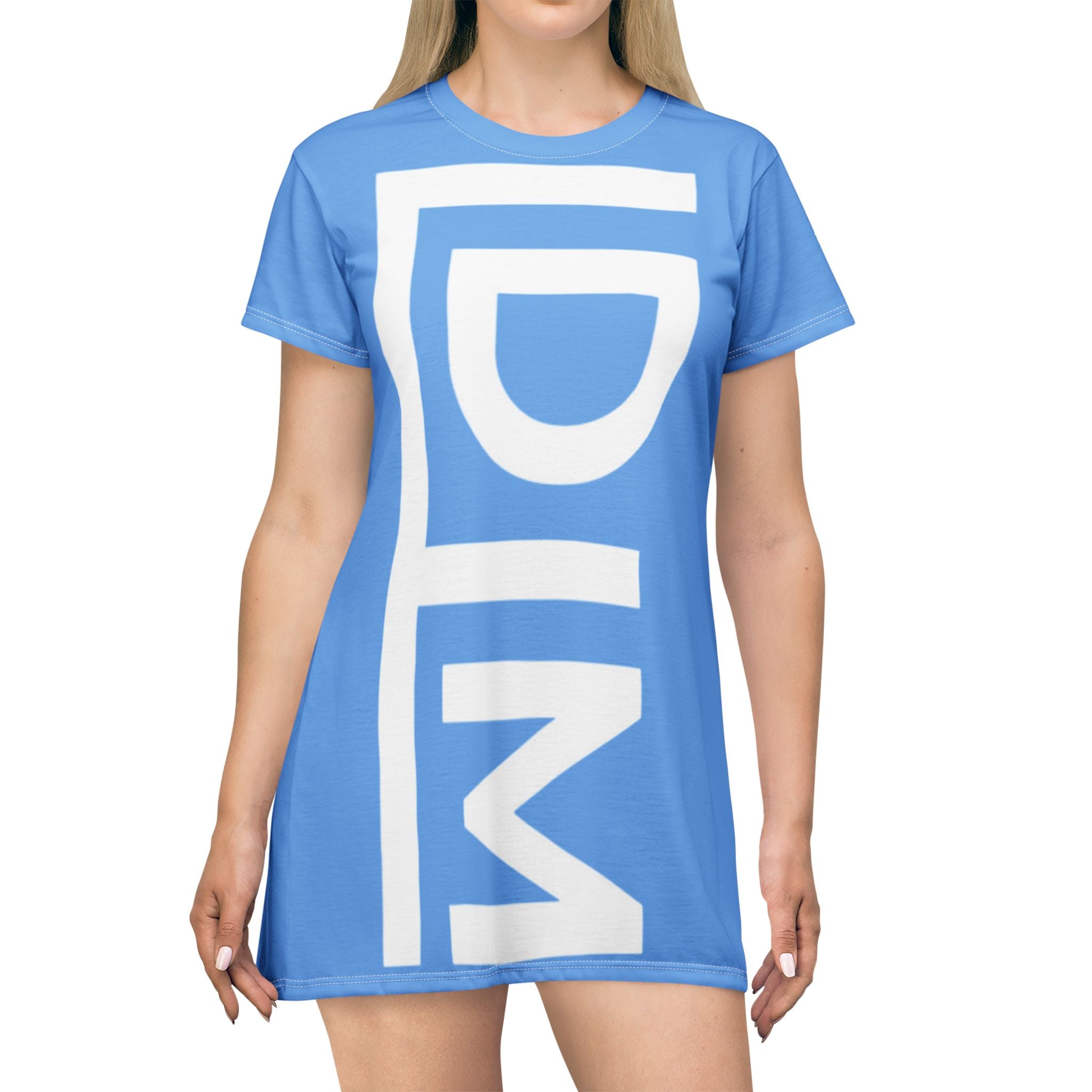 Love Died Loving Me - T-Shirt Dress (Baby Blue)