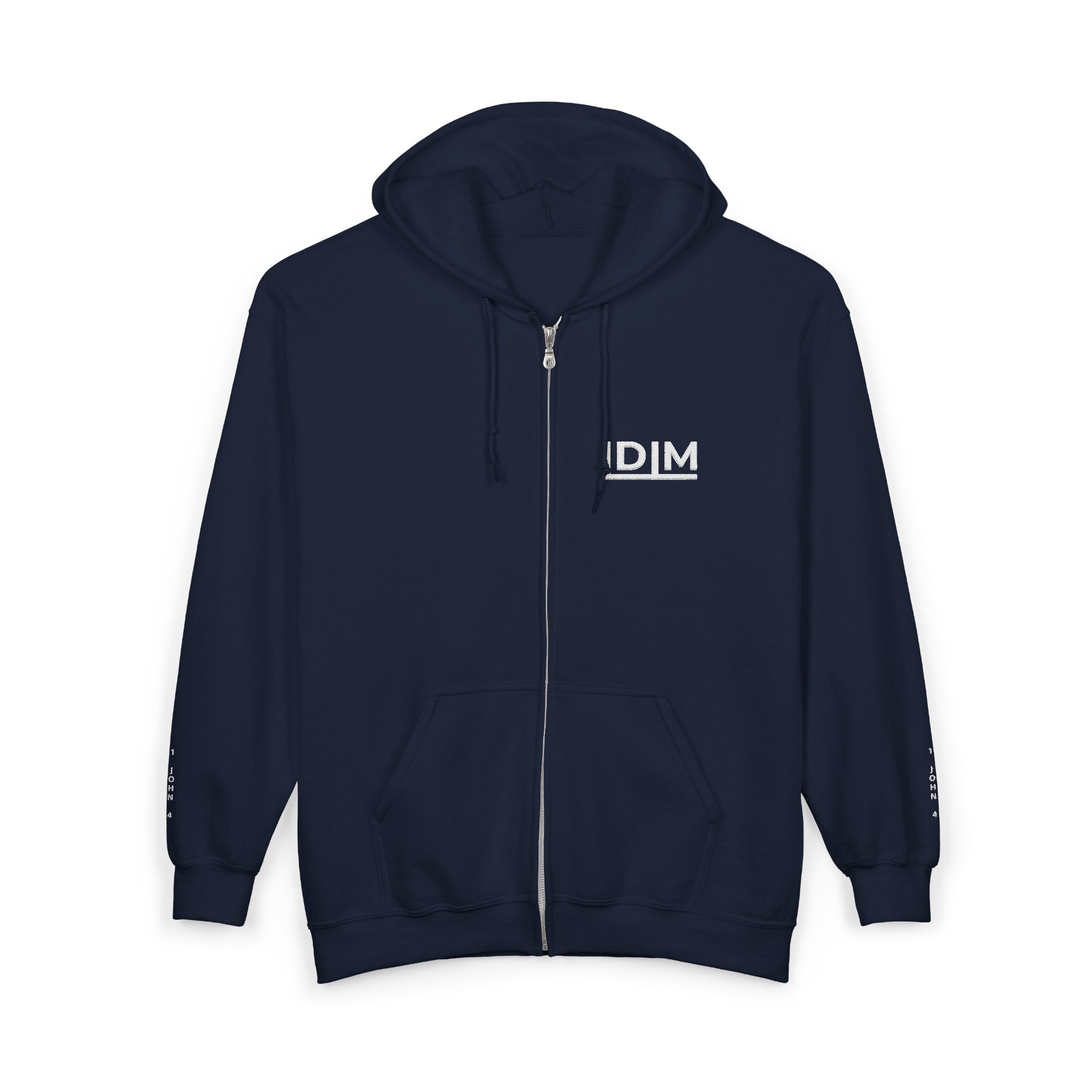 Love Died Loving Me - Embroidered Unisex Zip Hoodie (White Logo)