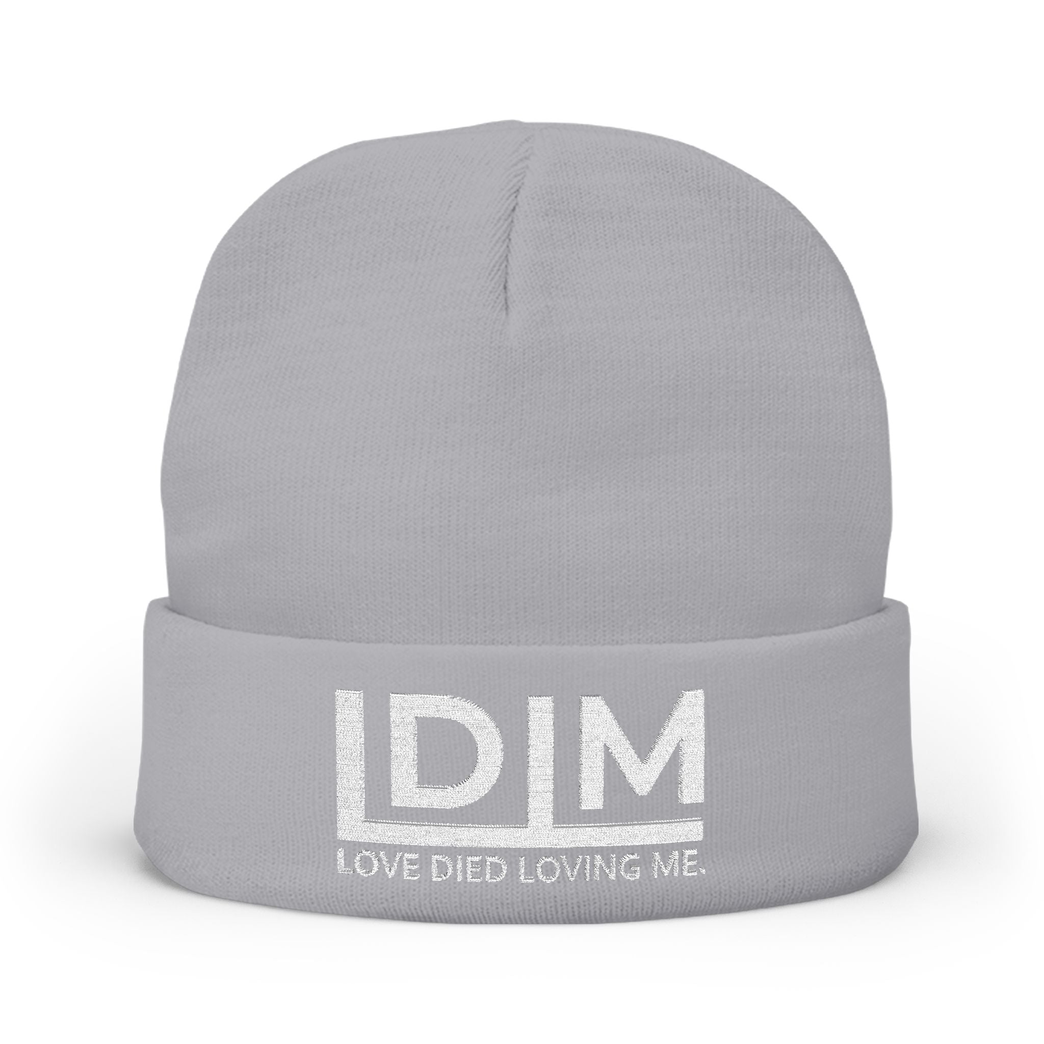 Love Died Loving Me - Embroidered Beanie (White Logo)