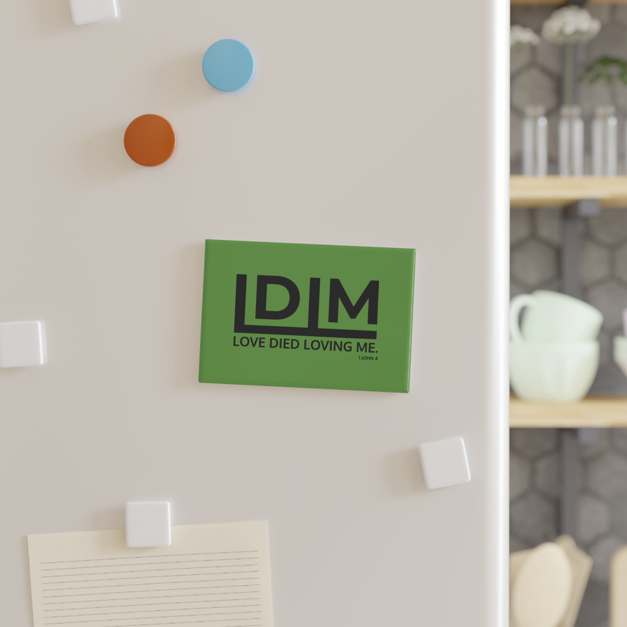 Love Died Loving Me - Fridge Magnet (Green/Black)