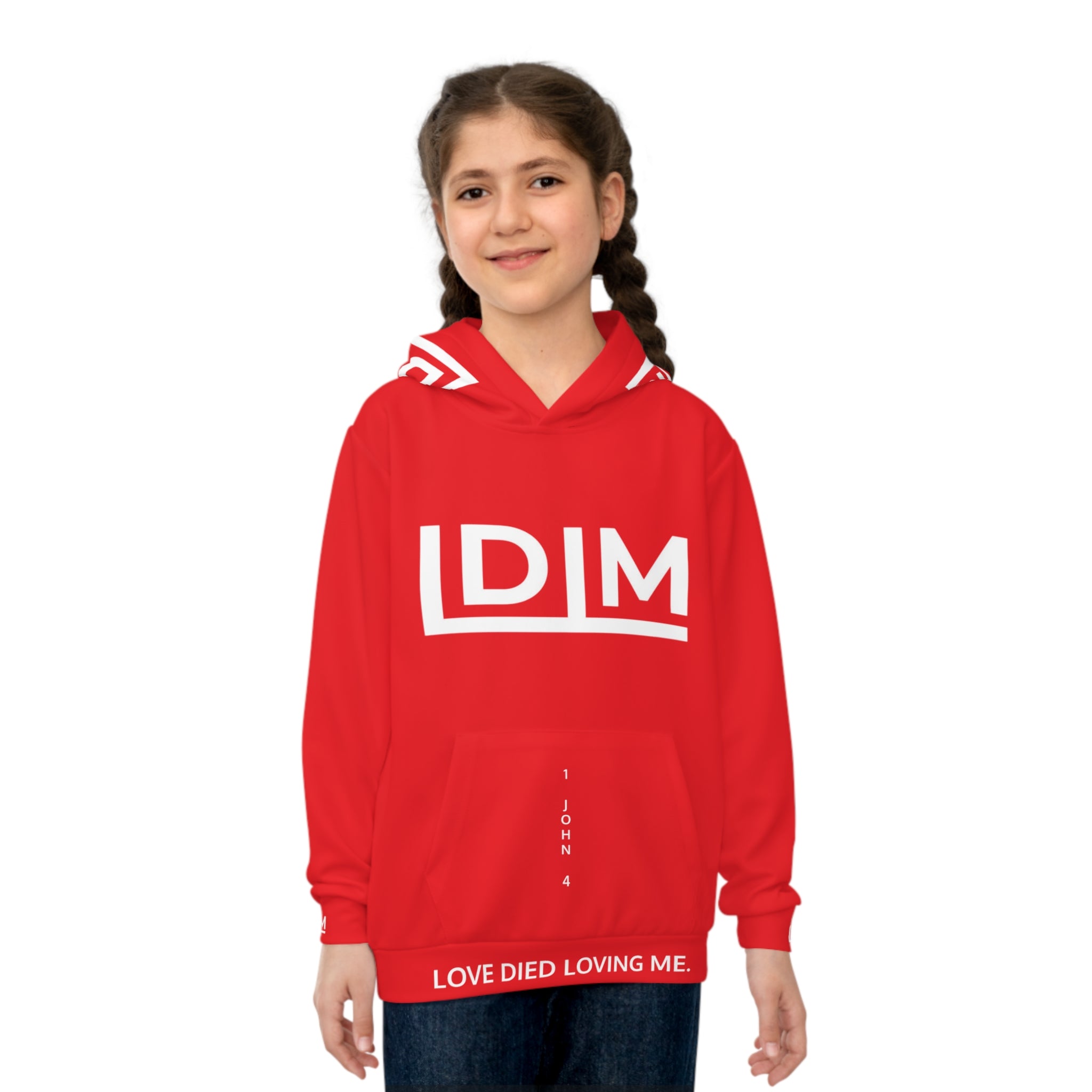 Love Died Loving Me - Kids Hoodie (Red/White)