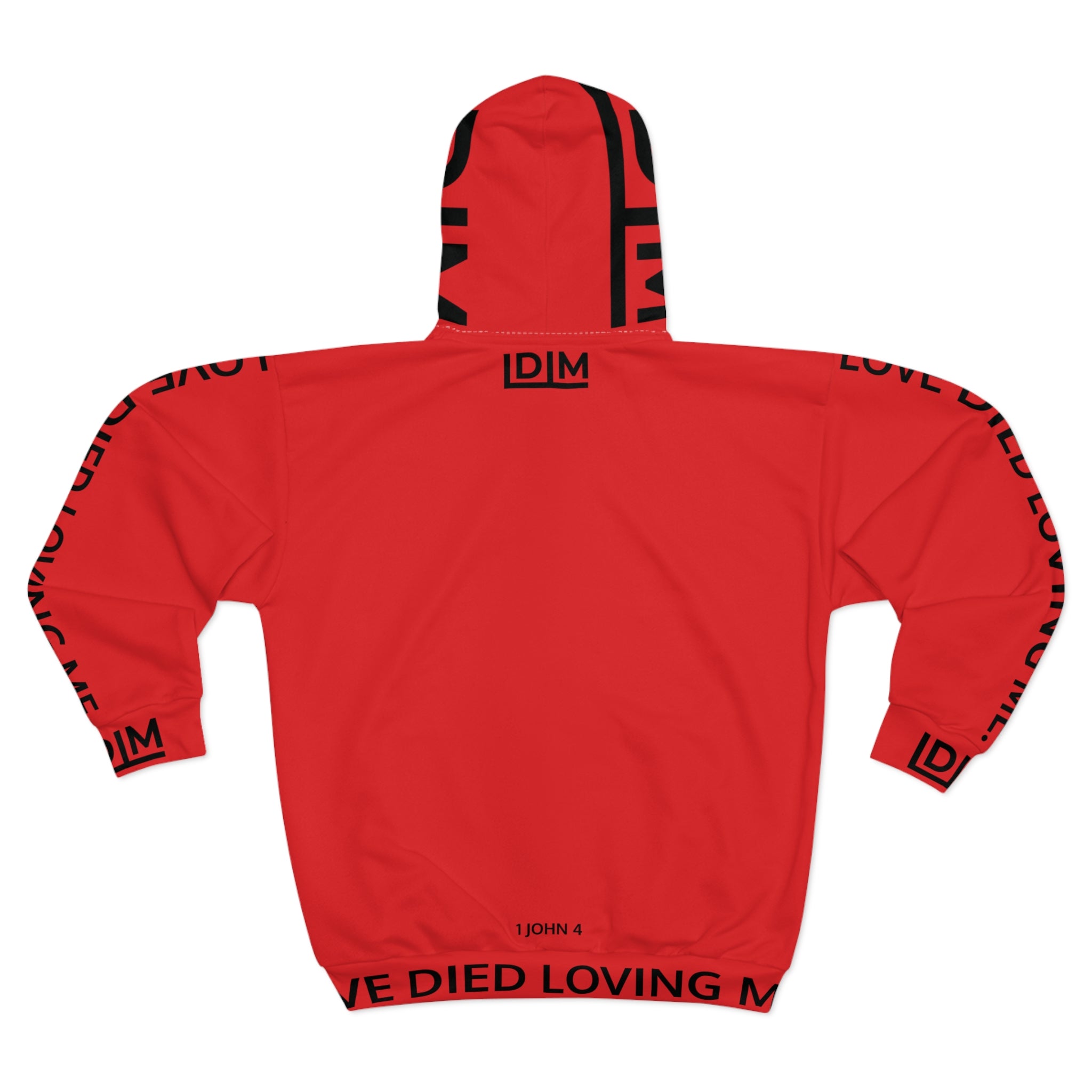 Love Died Loving Me - Unisex Horiz Logo Zip Jacket (Red/Black)