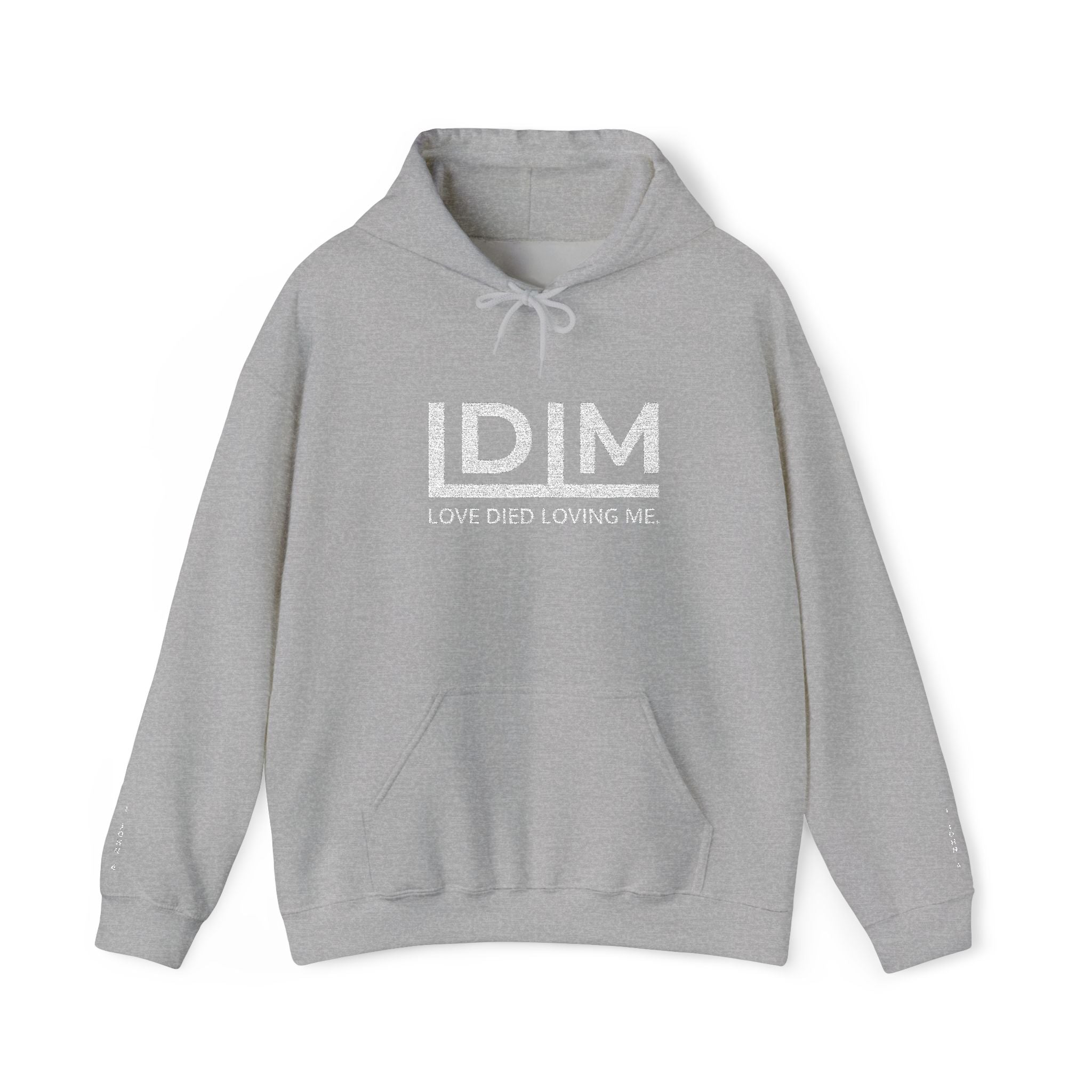 Love Died Loving Me - Embroidered Unisex Hoodie (White Logo)