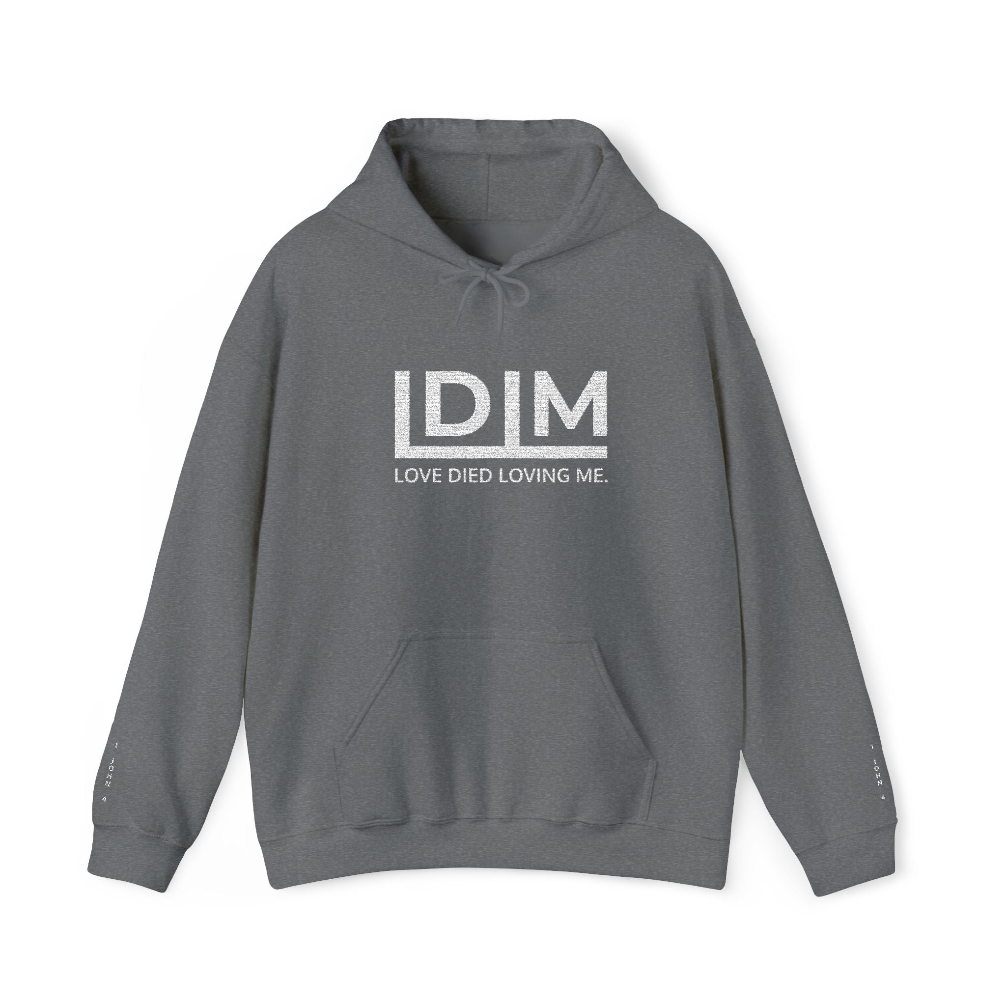 Love Died Loving Me - Embroidered Unisex Hoodie (White Logo)
